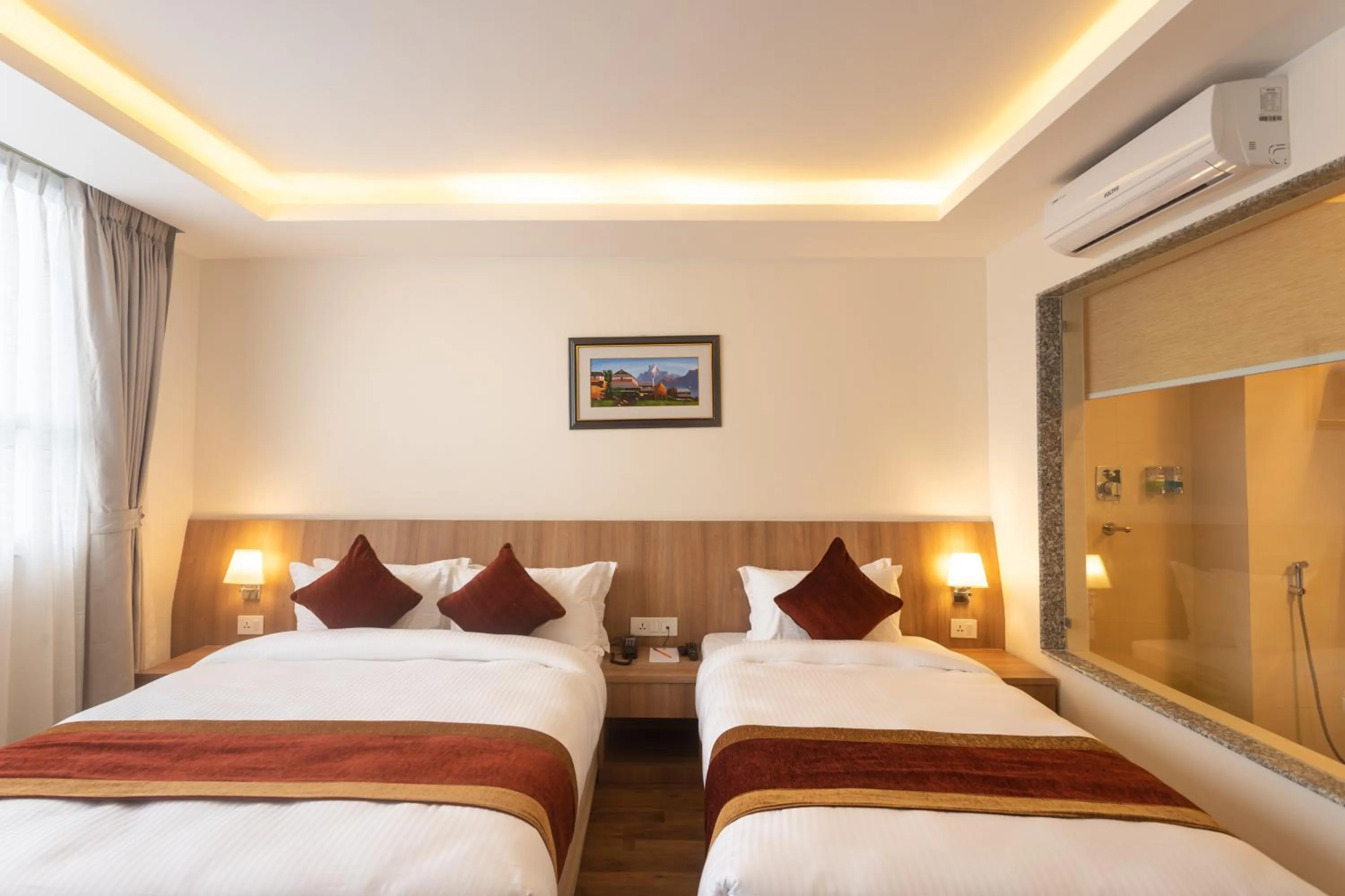 Bed in Hotel Crystal Pashupati