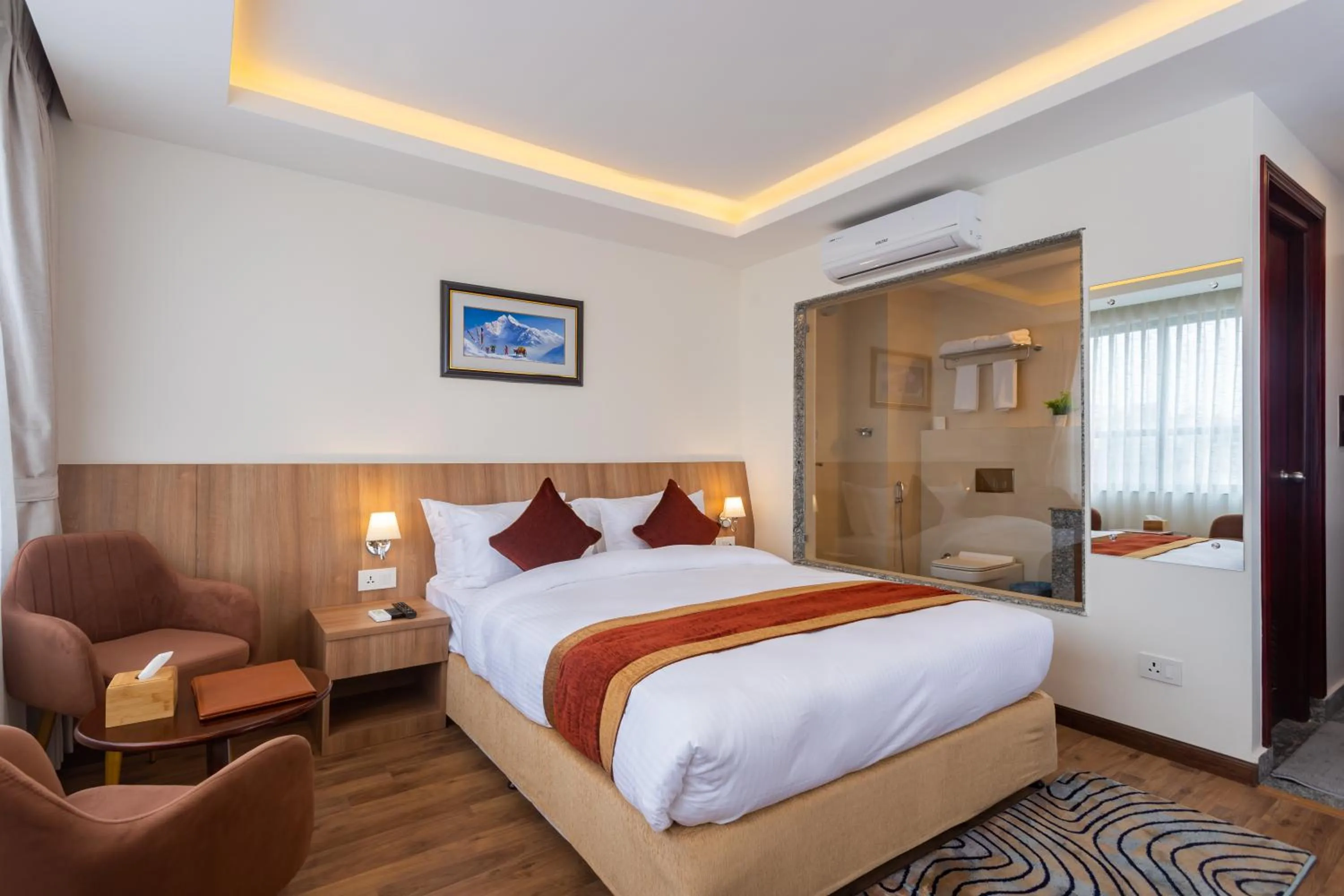 Bed in Hotel Crystal Pashupati