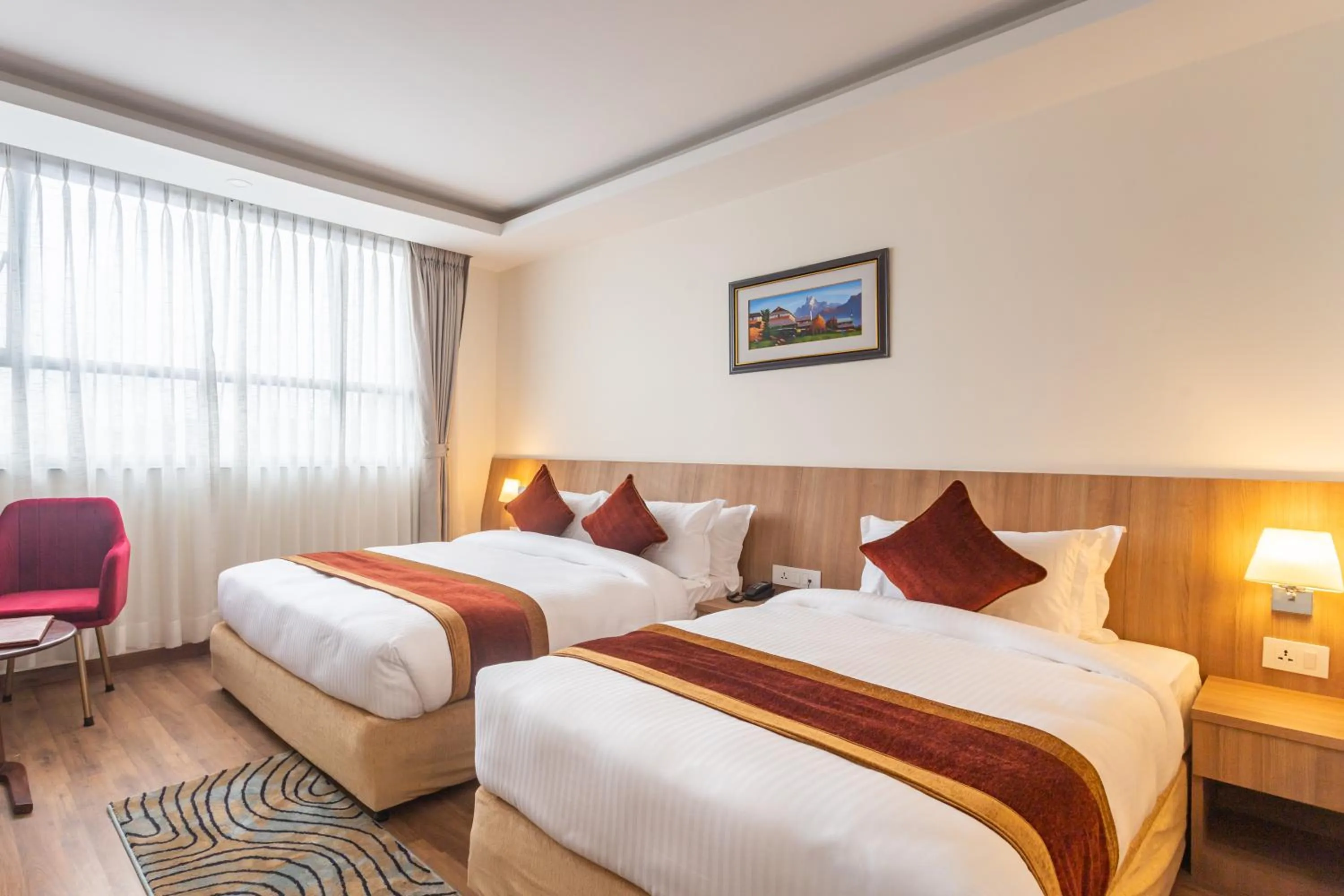 Bed in Hotel Crystal Pashupati