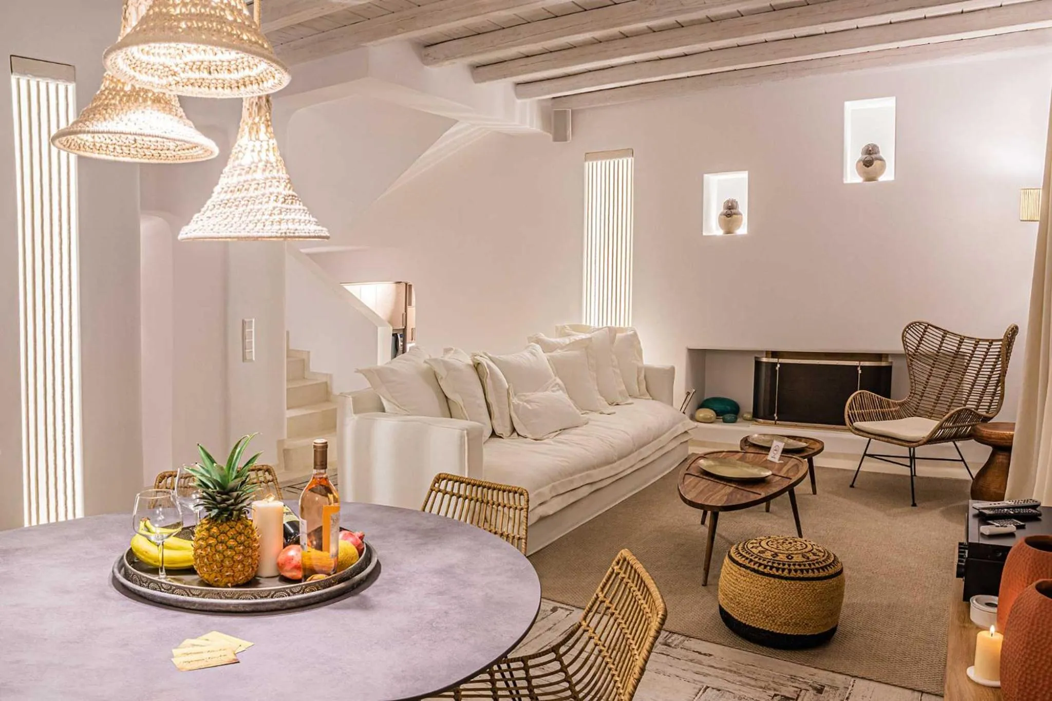 Living room in Mykonian Kazarte
