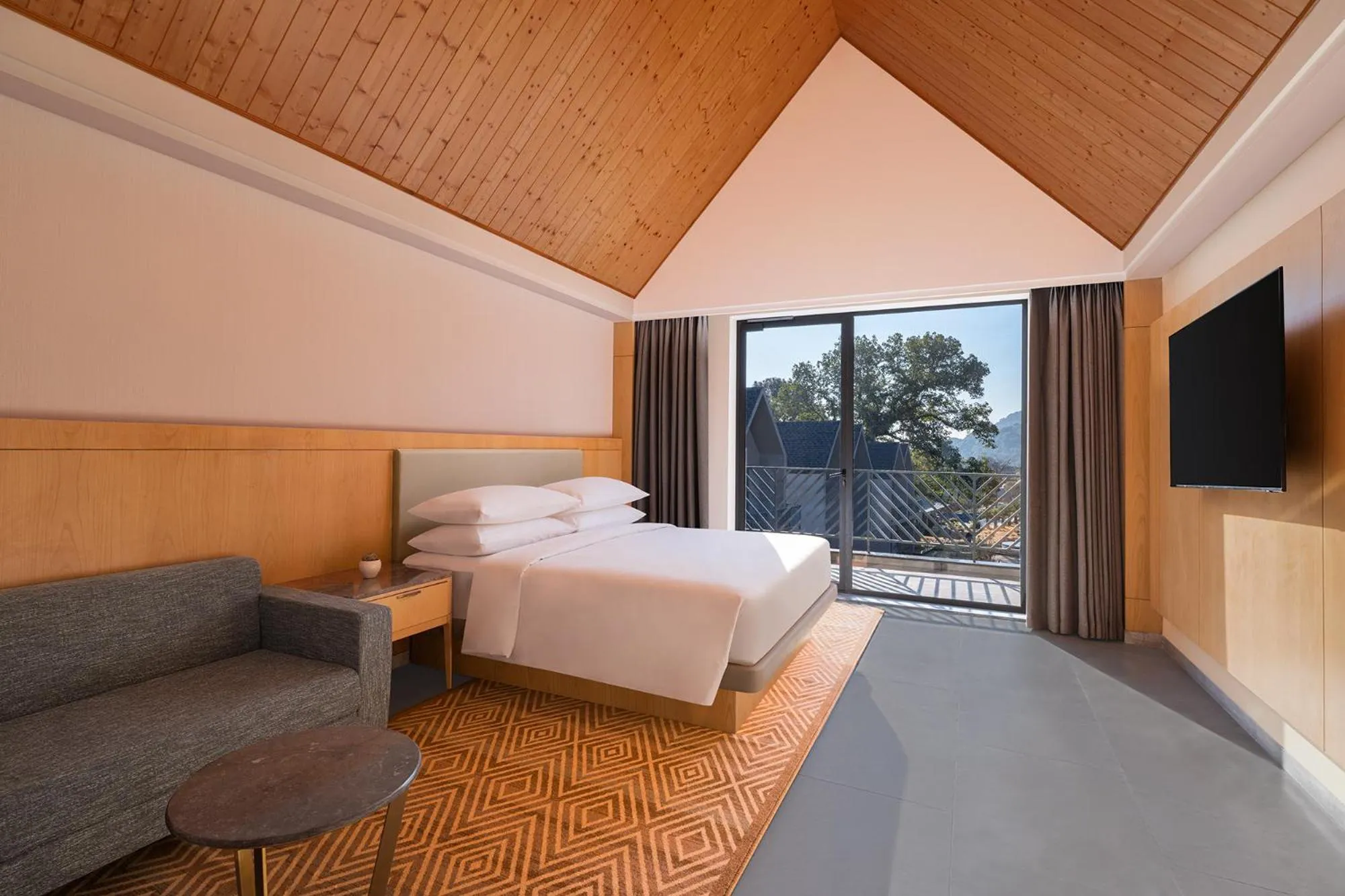 View (from property/room), Bed in Katra Marriott Resort & Spa