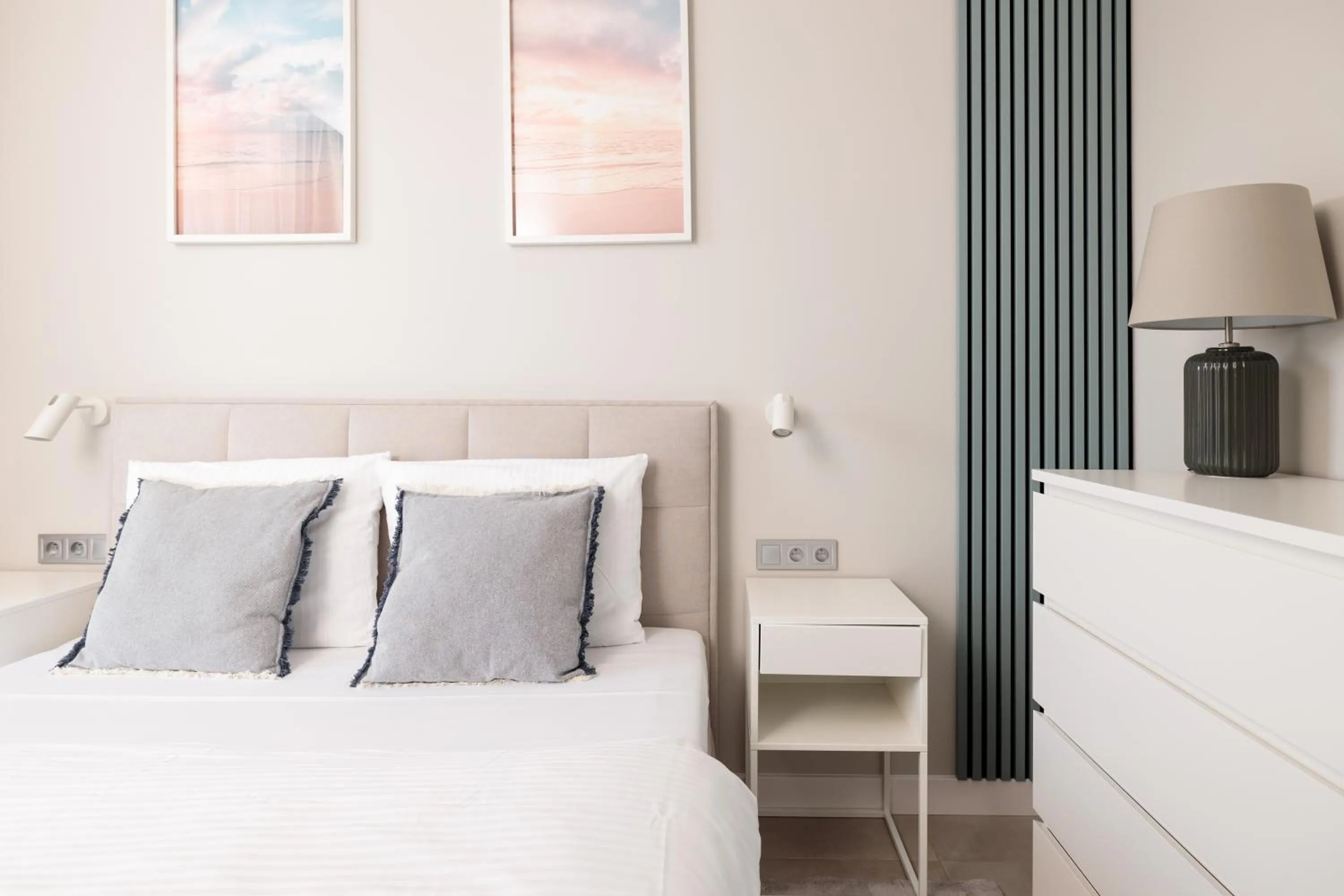 Bedroom, Bed in Baltic Waves Resort by PI Apartments - Official Operator