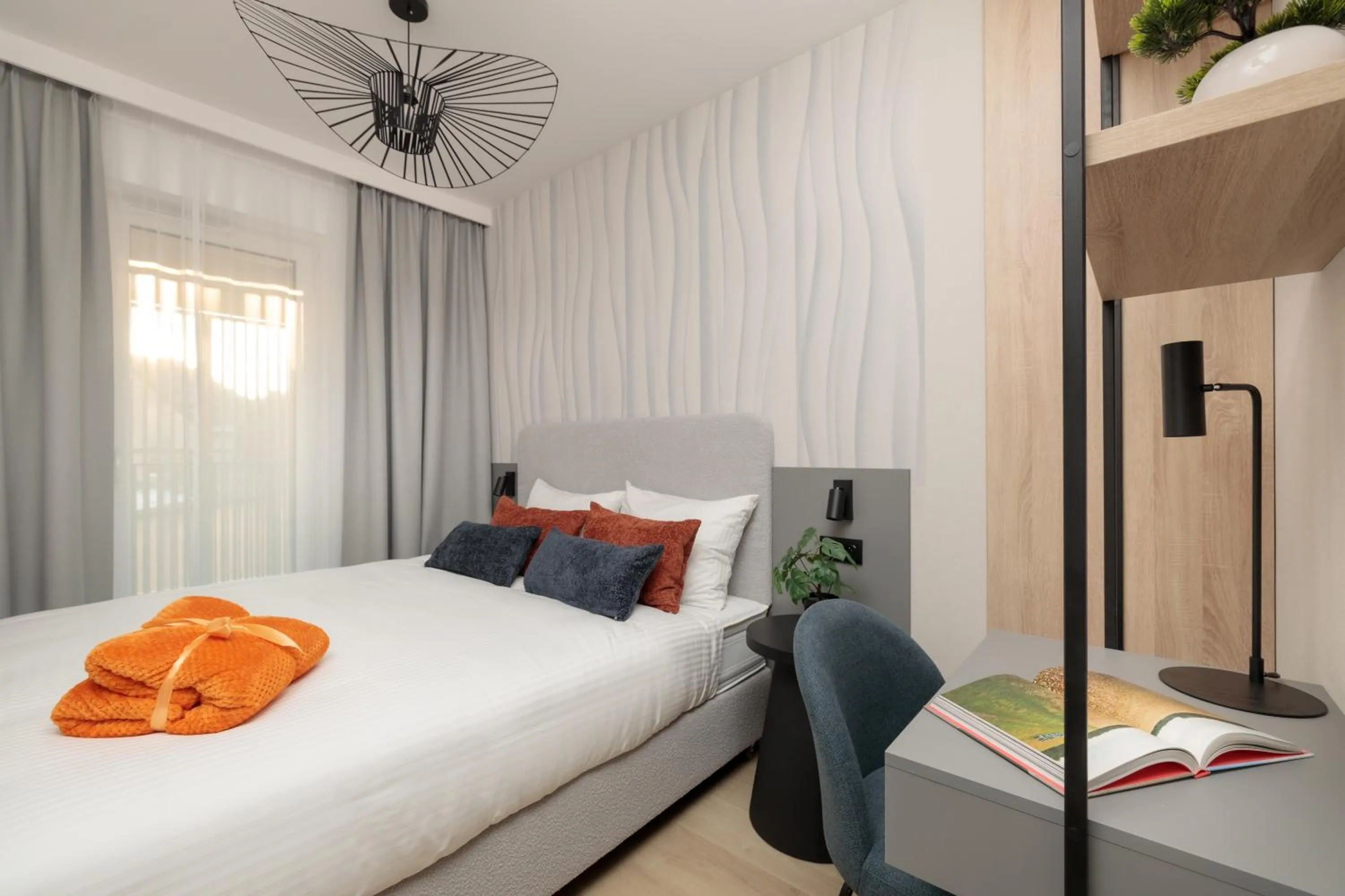 Bedroom, Bed in Baltic Waves Resort by PI Apartments - Official Operator