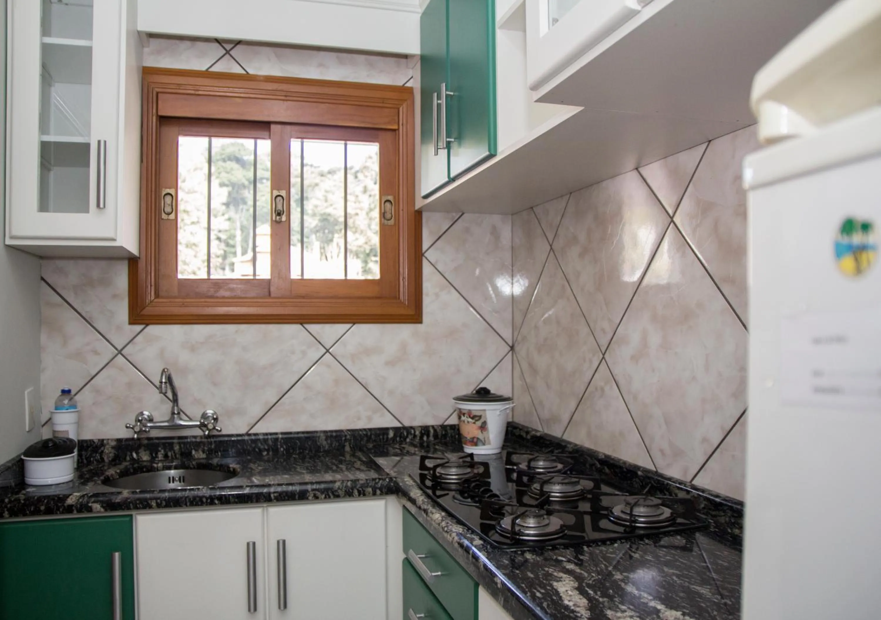 Kitchen or kitchenette in Pousada Caminho dos Plátanos