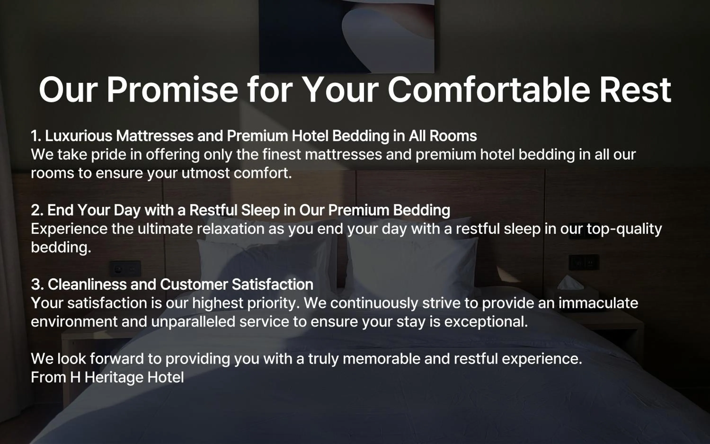 Text overlay in From H Heritage Hotel