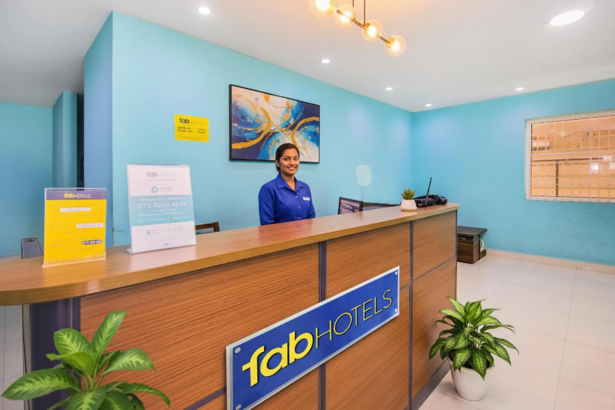 Lobby or reception in FabHotel Sri Krishna Residency - Near to Chennai International Airport