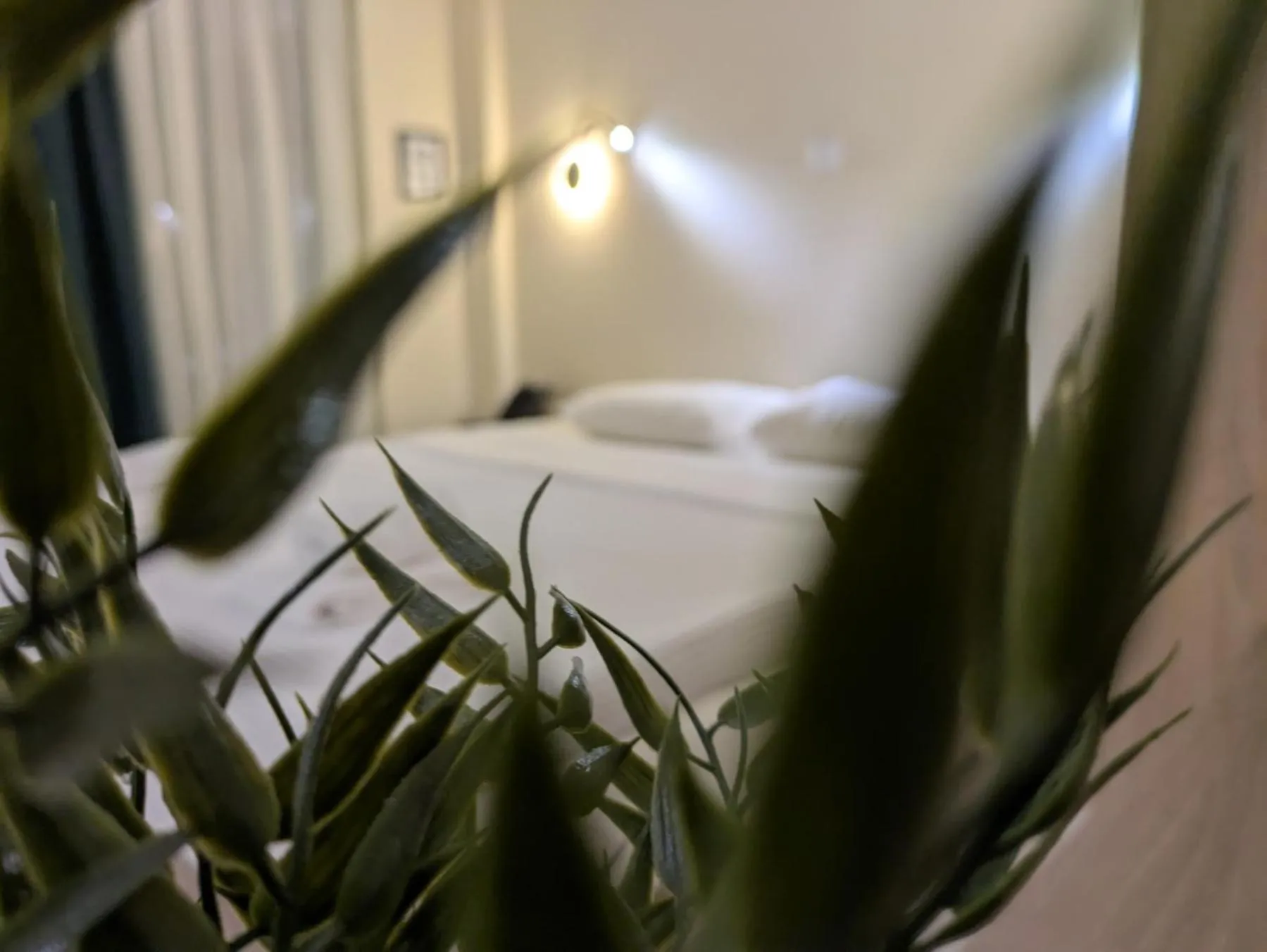 Bed in AIR-IN Rooms with magnificent views