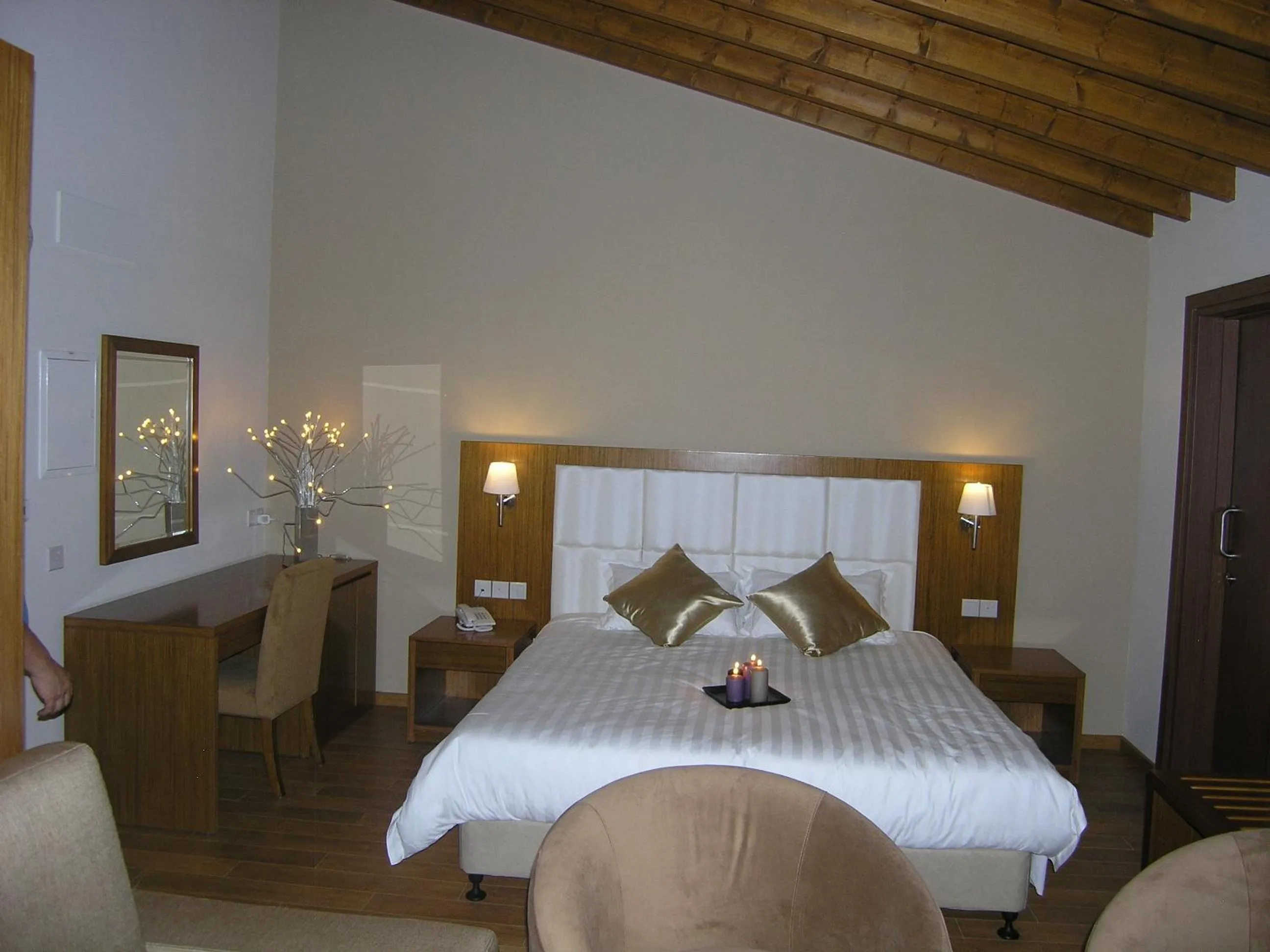 Bed in Livadia Hotel Kyperounta