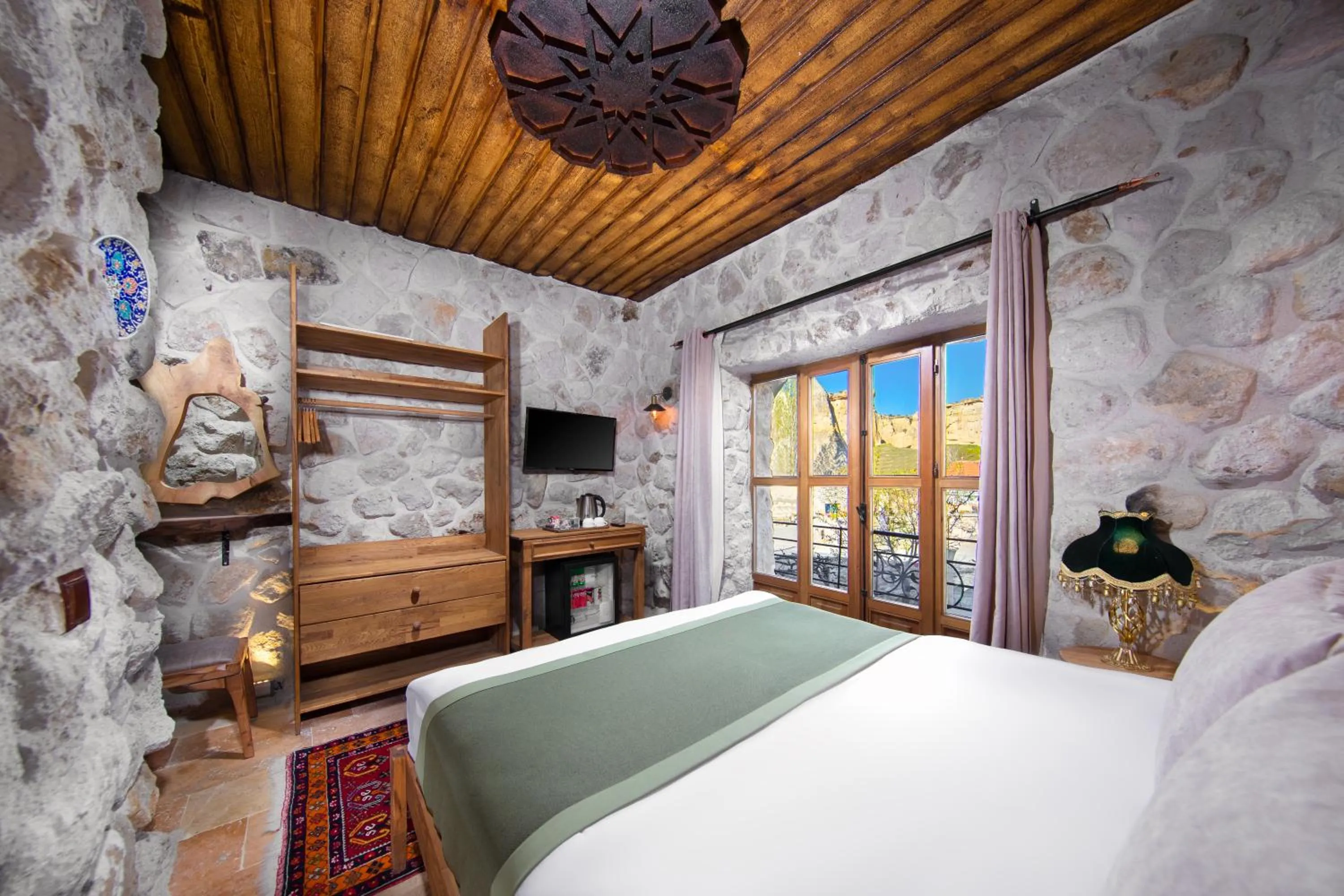 View (from property/room), Bed in Cappadocia Cavusin Stone House