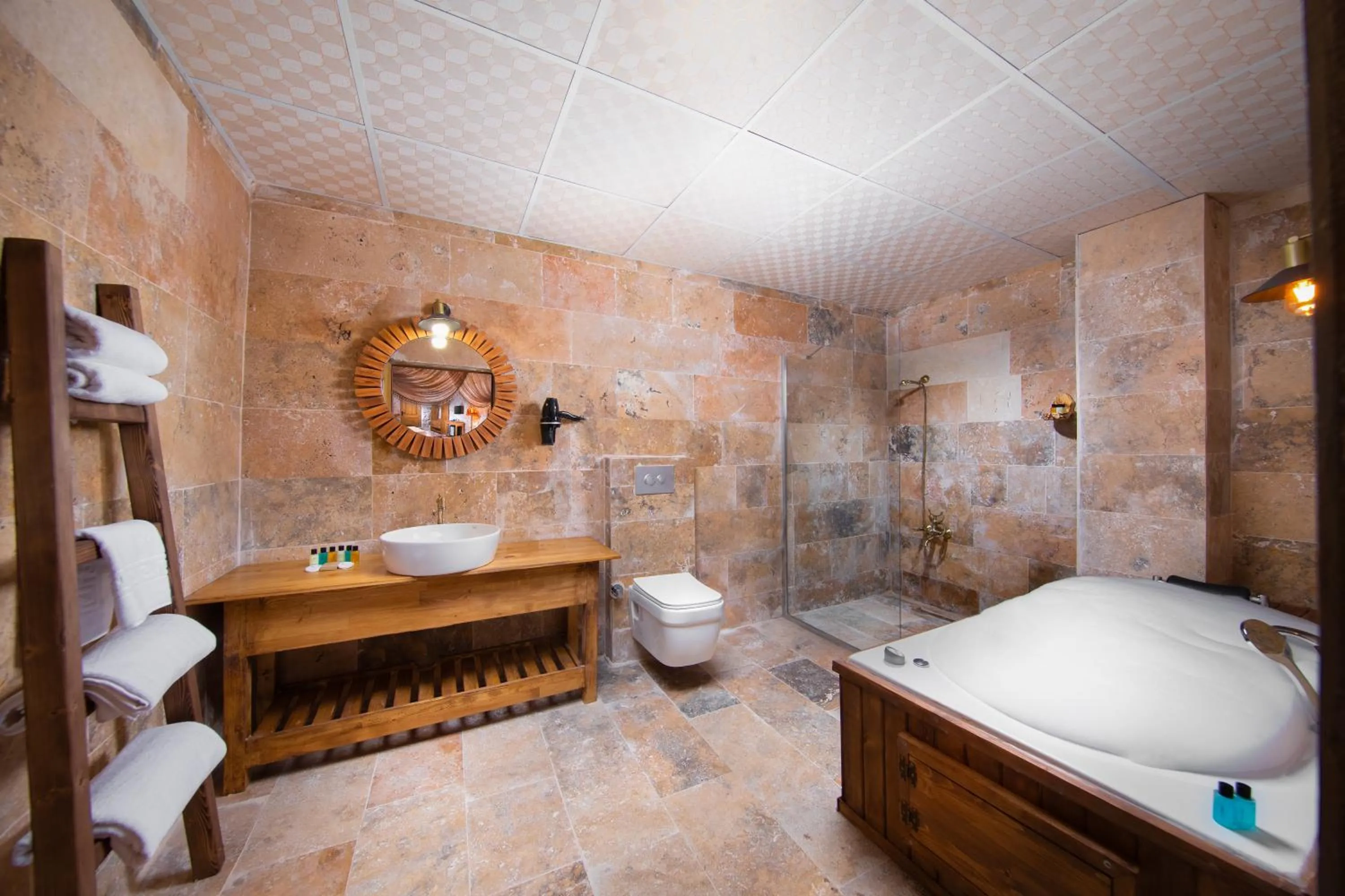 Shower in Cappadocia Cavusin Stone House