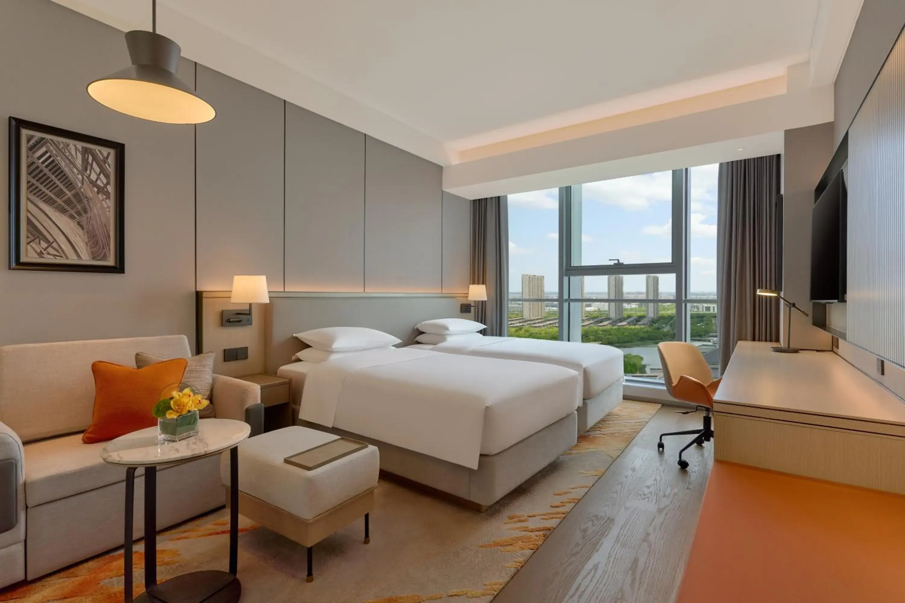 Twin Room with Sofa Bed and City View in Hyatt Place Nantong Xinghu City Plaza Twin Room with Sofa Bed and City View in Hyatt Place Nantong Xinghu City Plaza