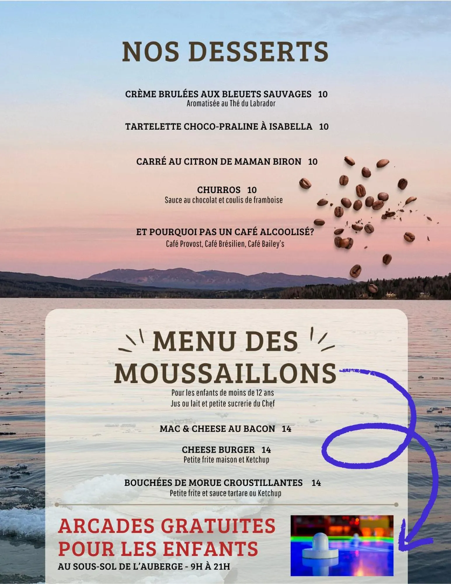 Restaurant/places to eat in Auberge et Chalets sur le Lac