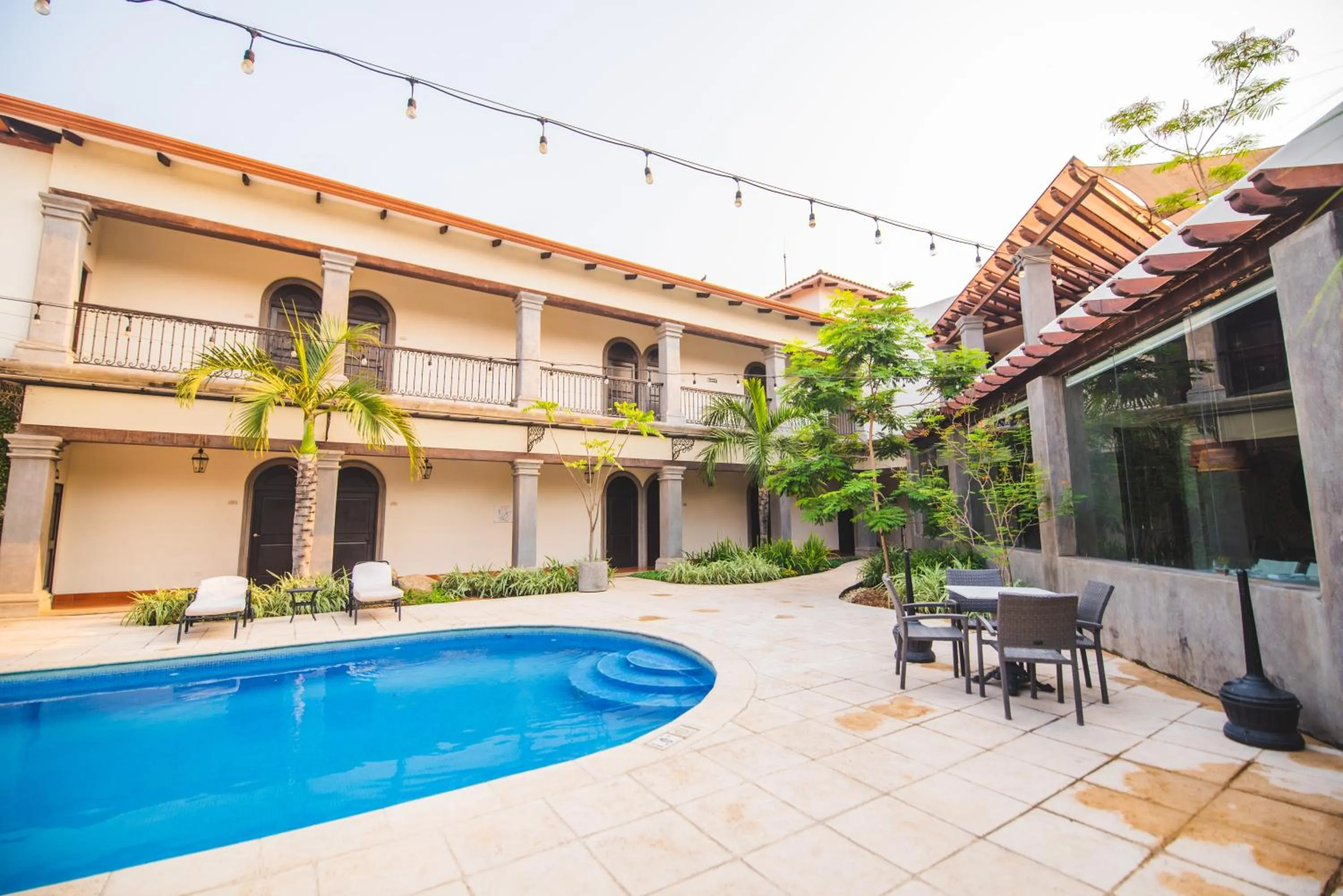 Pool view in Hotel Los Portales