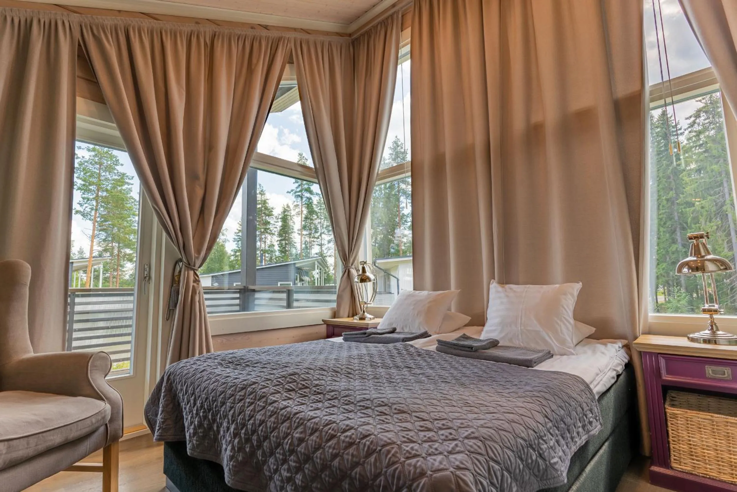 Bed in Saimaa Life Apartments