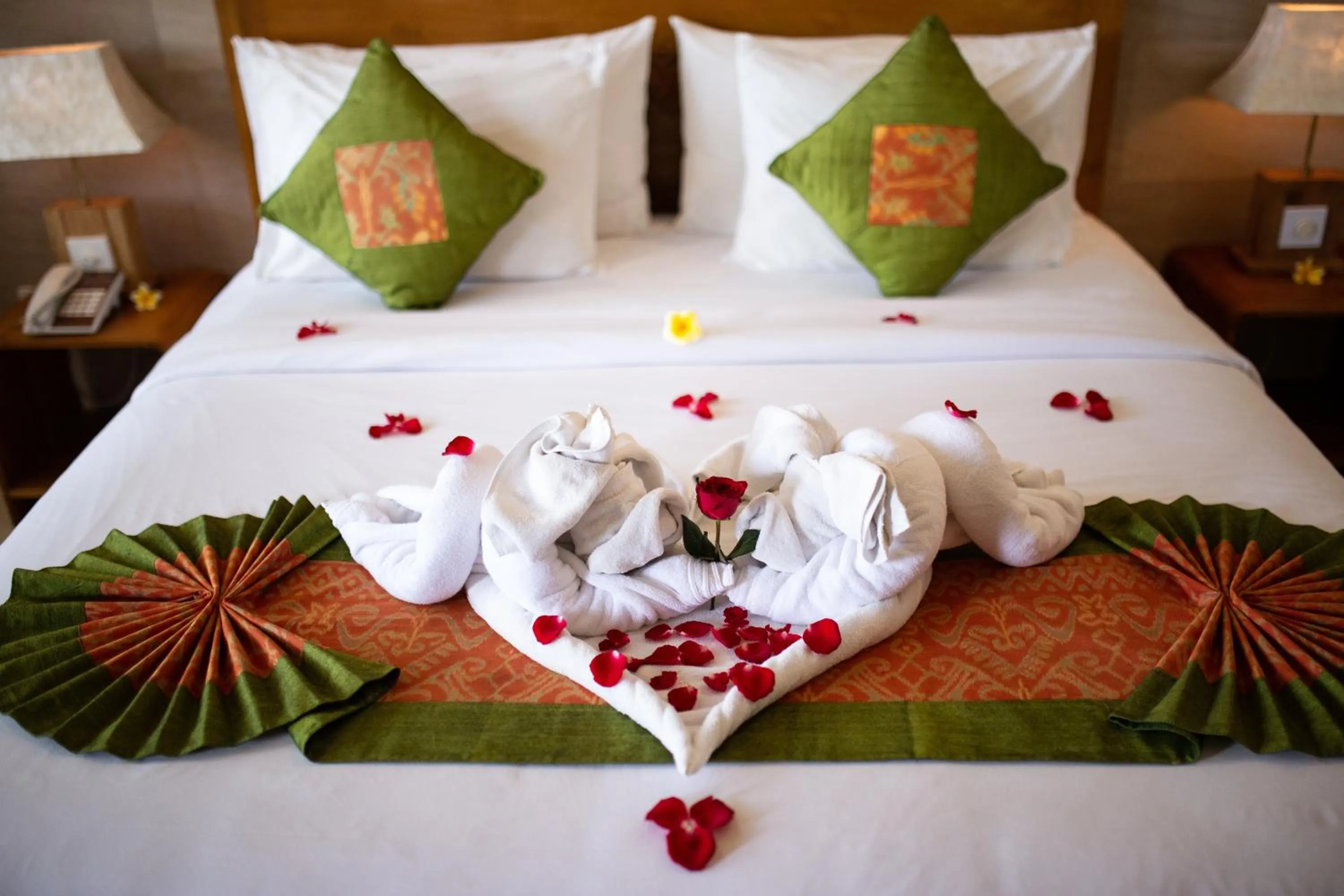 Bed in Om Ham Retreat and Resort