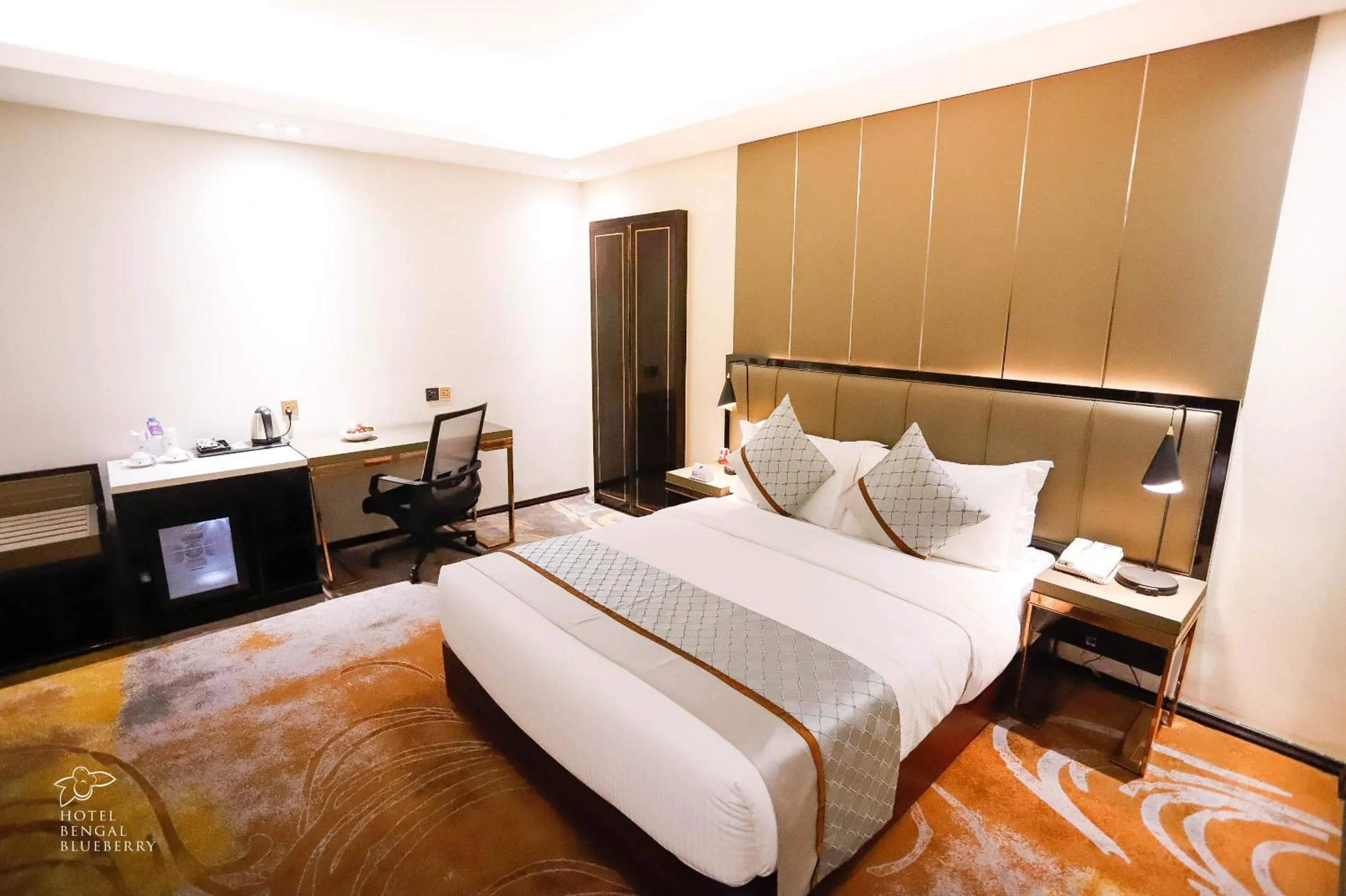 Bedroom, Bed in Bengal Blueberry