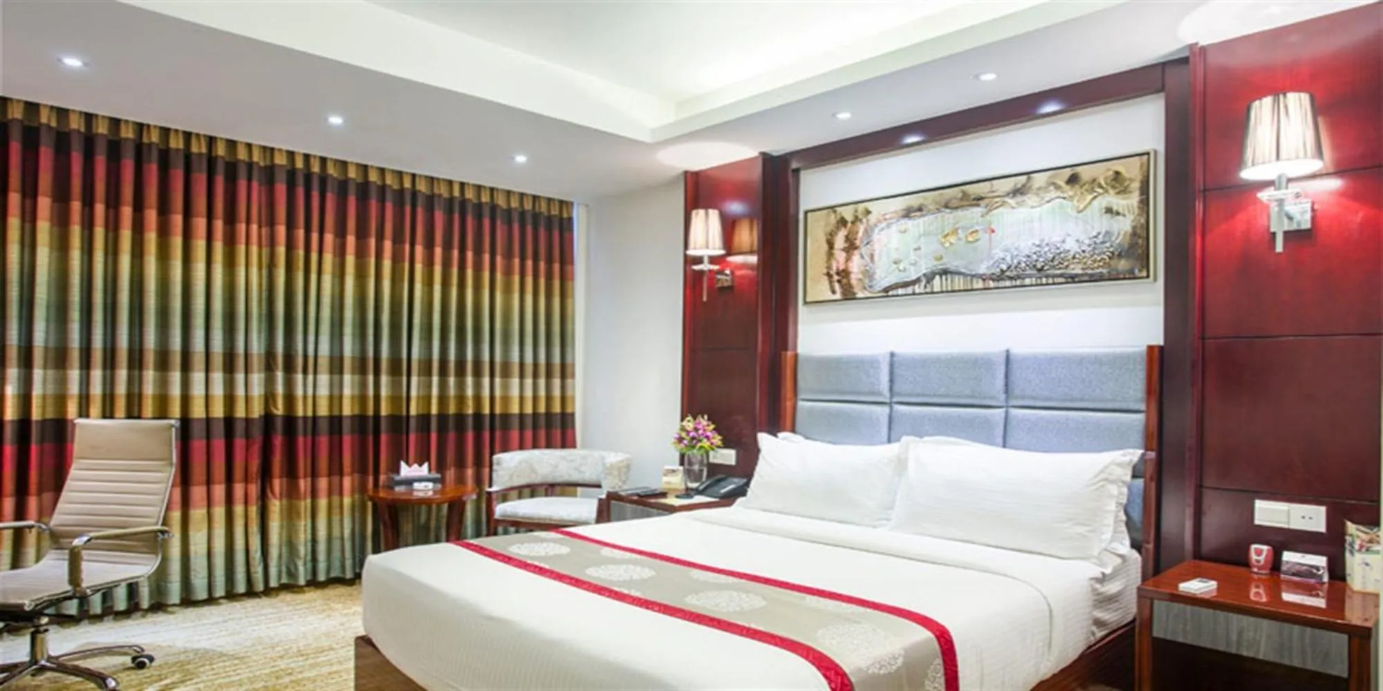 Bedroom, Bed in Bengal Blueberry