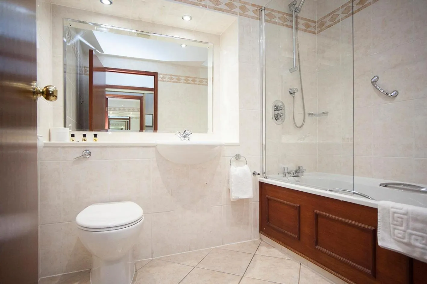 Toilet in The Victoria Hotel Manchester by Compass Hospitality