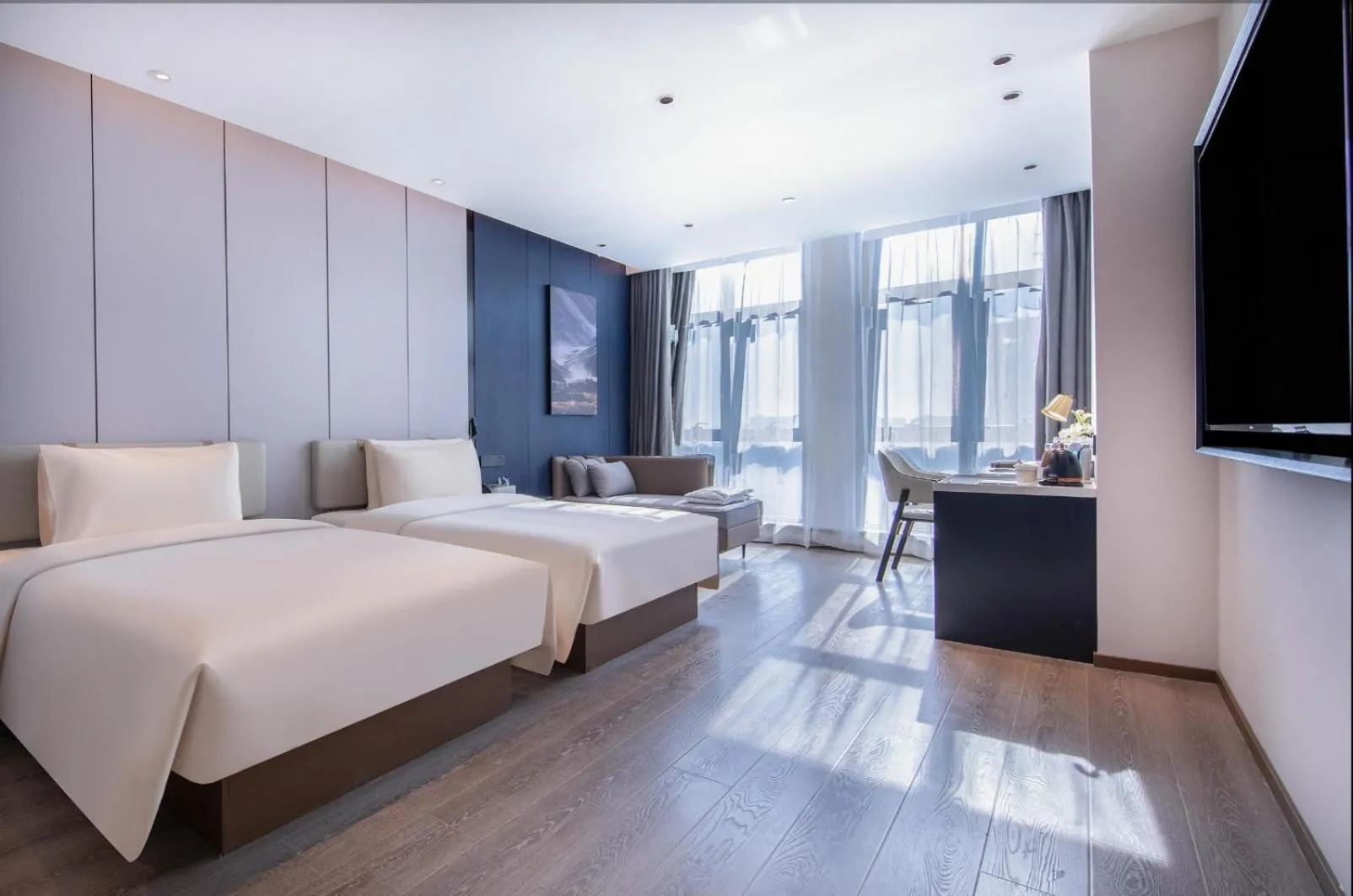 Bed in Atour Hotel Jinan Huashan Huanyu Max