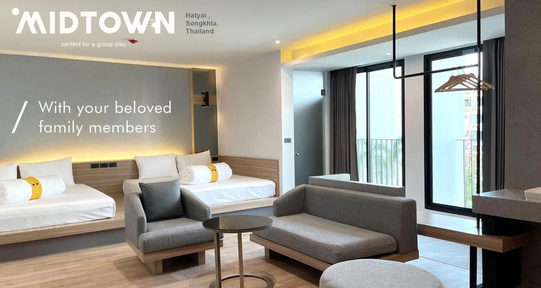 Living room, Bed in Hatyai Midtown Hotel