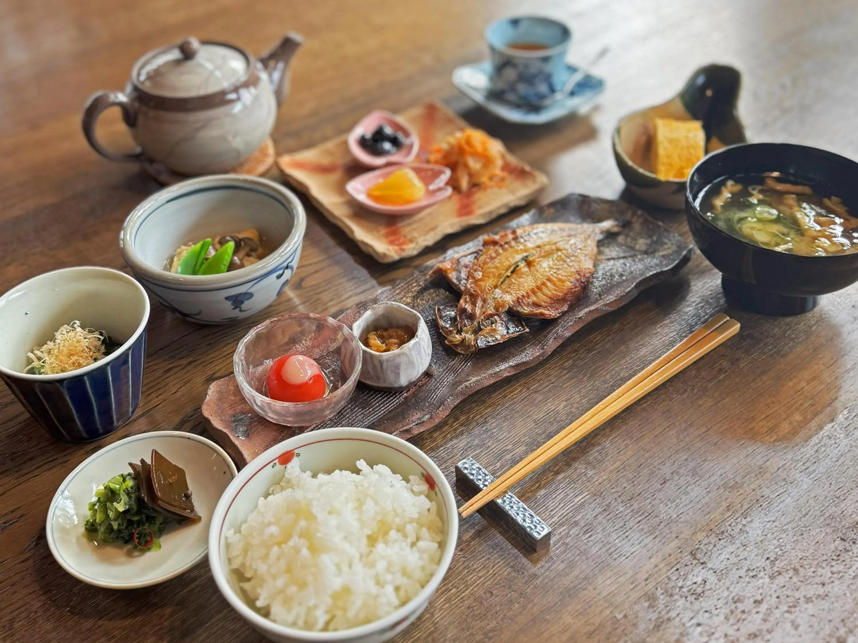 Breakfast in Yufuin Onsen Ryokan Hananomai