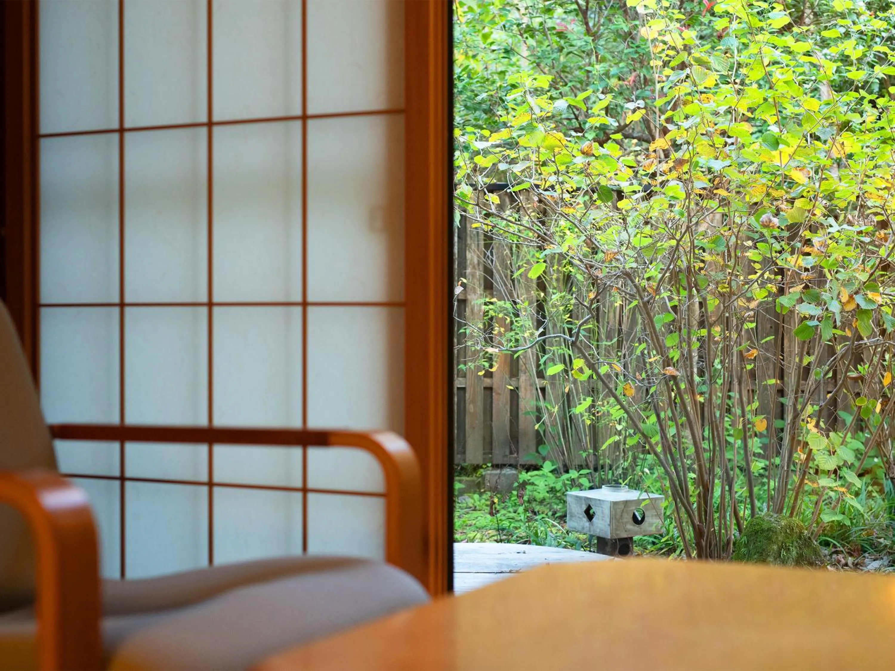 View (from property/room), Bed in Yufuin Onsen Ryokan Hananomai