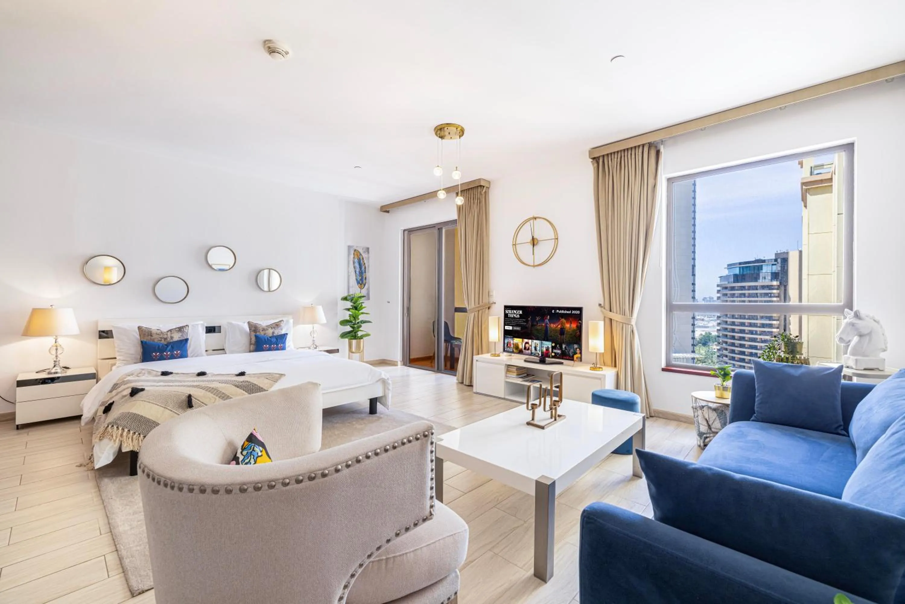 Seating area in Sound of the Waves in JBR by Lagom