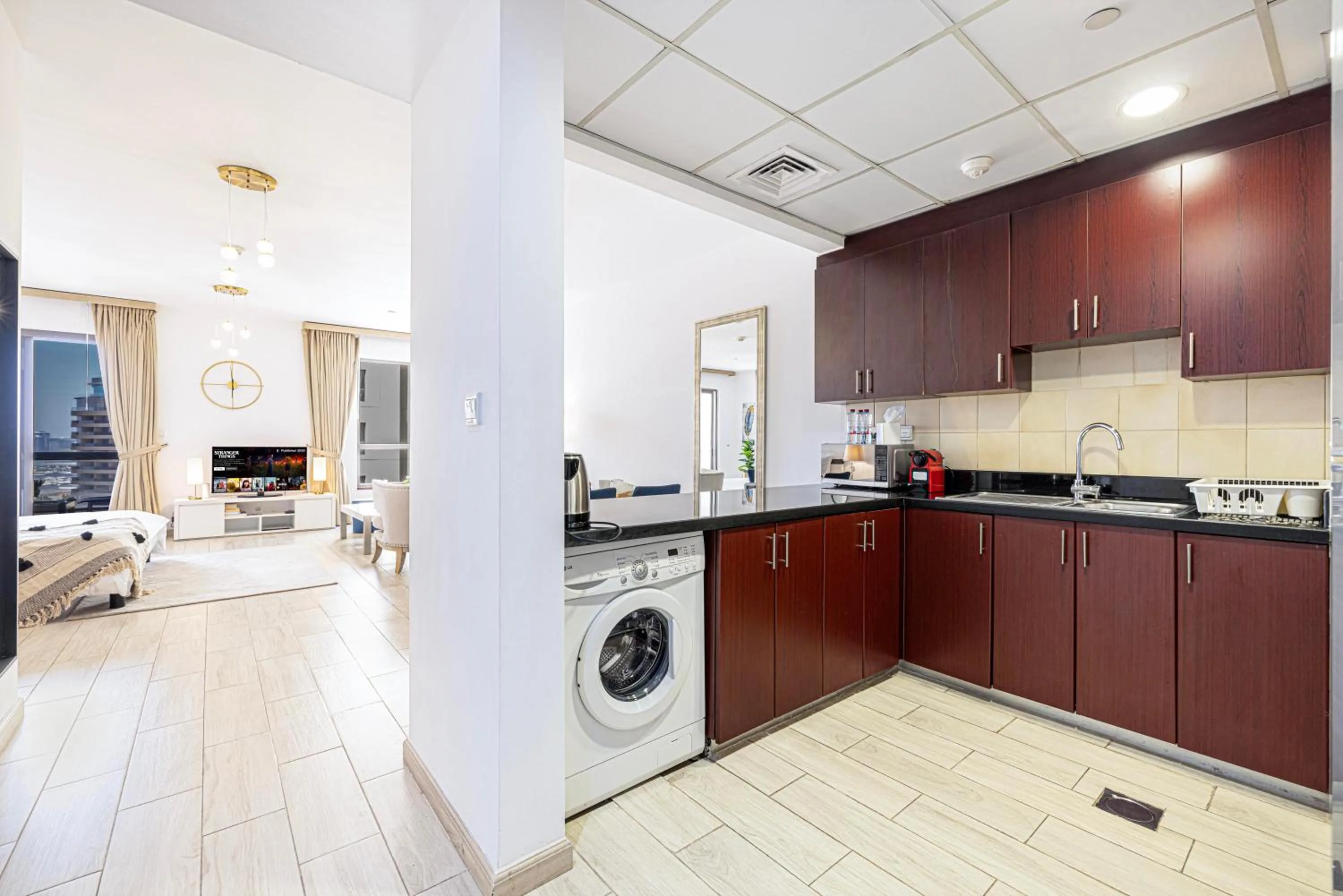 Kitchen or kitchenette in Sound of the Waves in JBR by Lagom