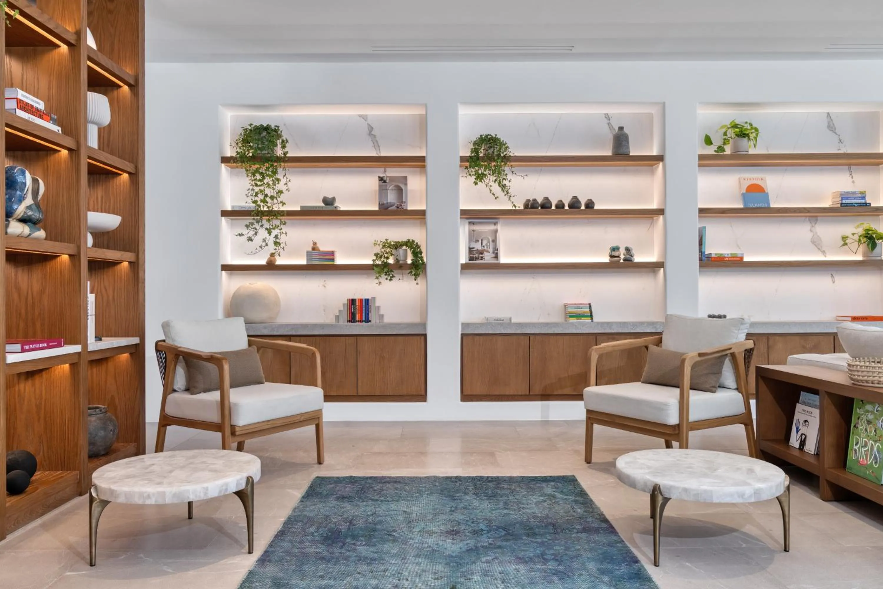 Living room in Sandblu Santorini, LXR Hotels & Resorts