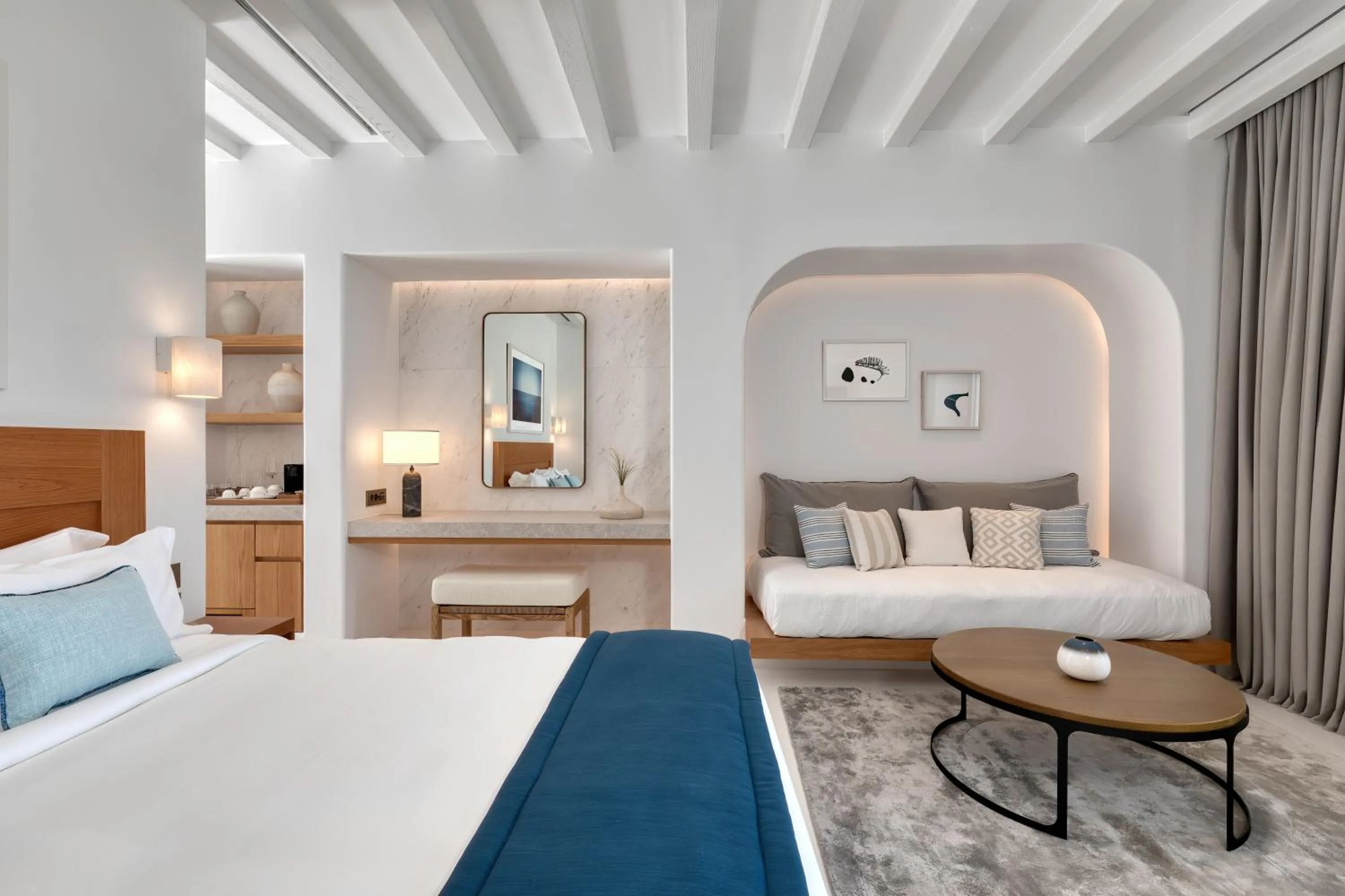 Photo of the whole room, Bed in Sandblu Santorini, LXR Hotels & Resorts