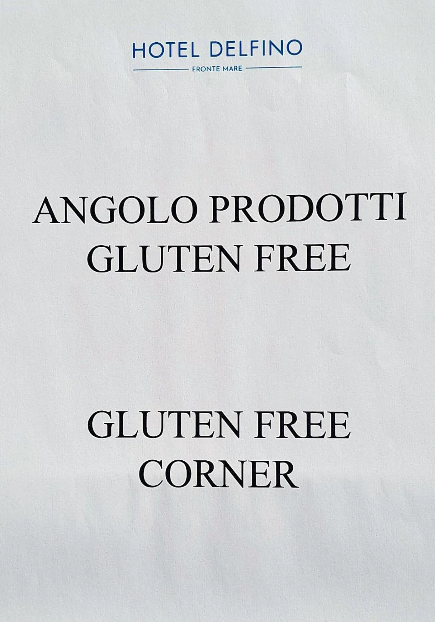 Food and drinks in Hotel Delfino