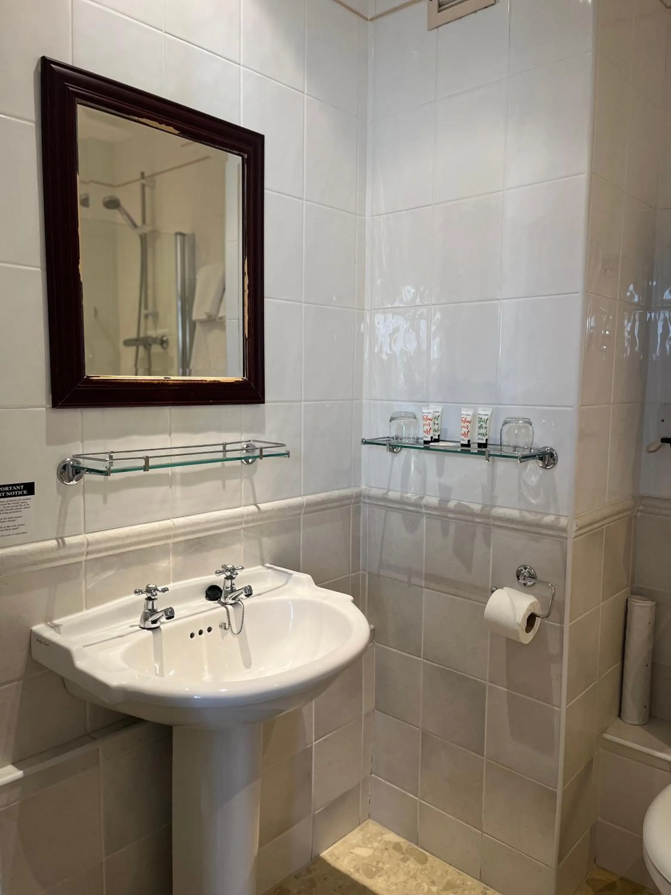 Shower in Noel Arms - "A Bespoke Hotel"