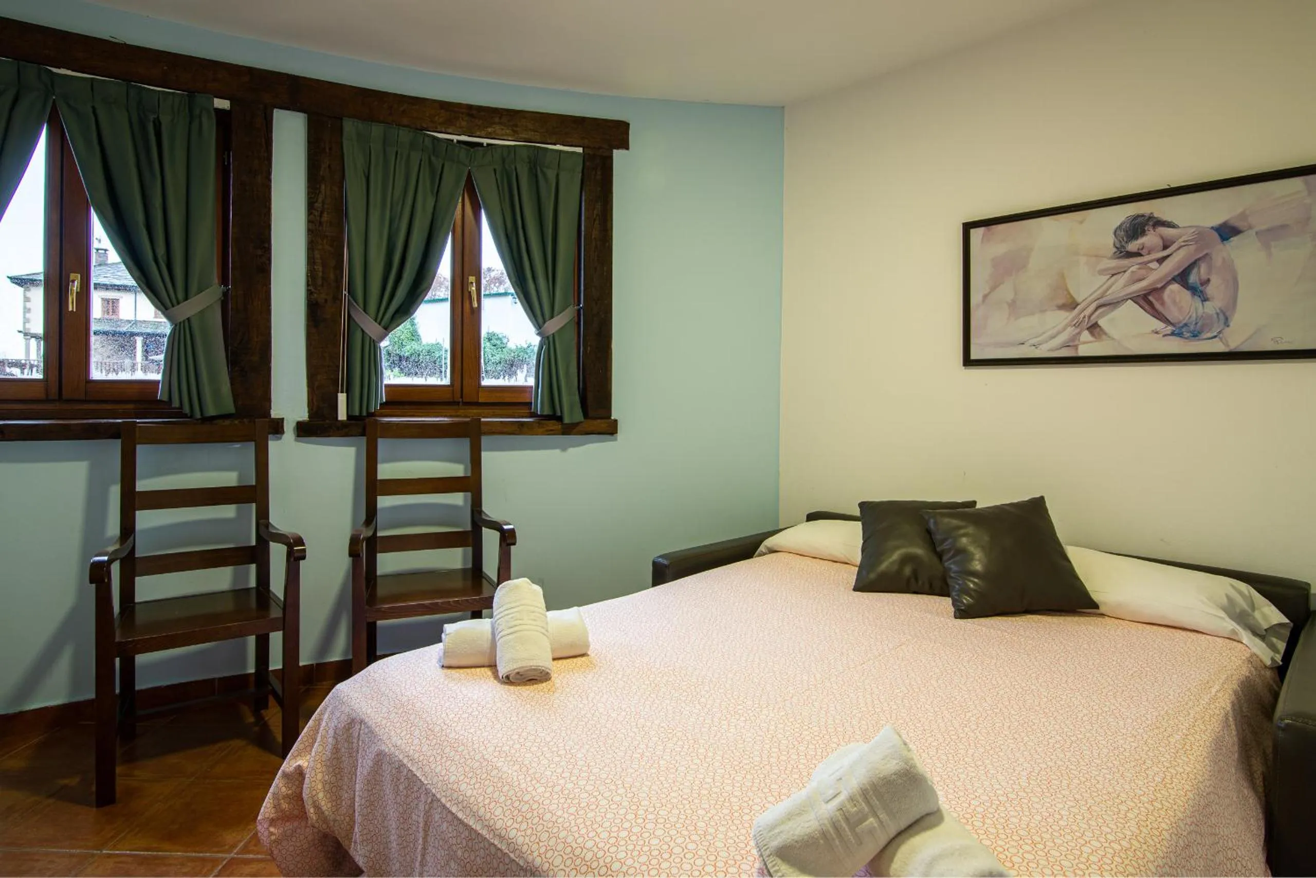 Bed in Hotel Balneario Río Pambre