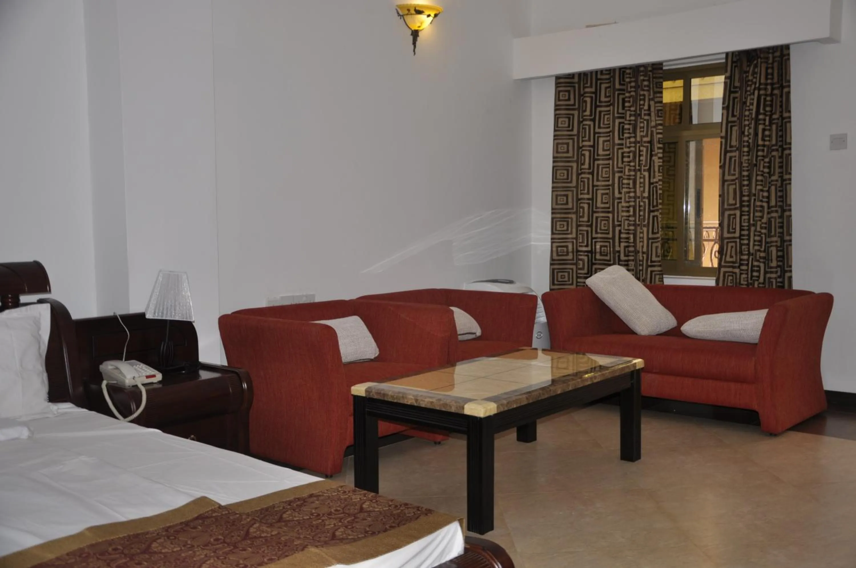 Seating area in Biraj International Hotel