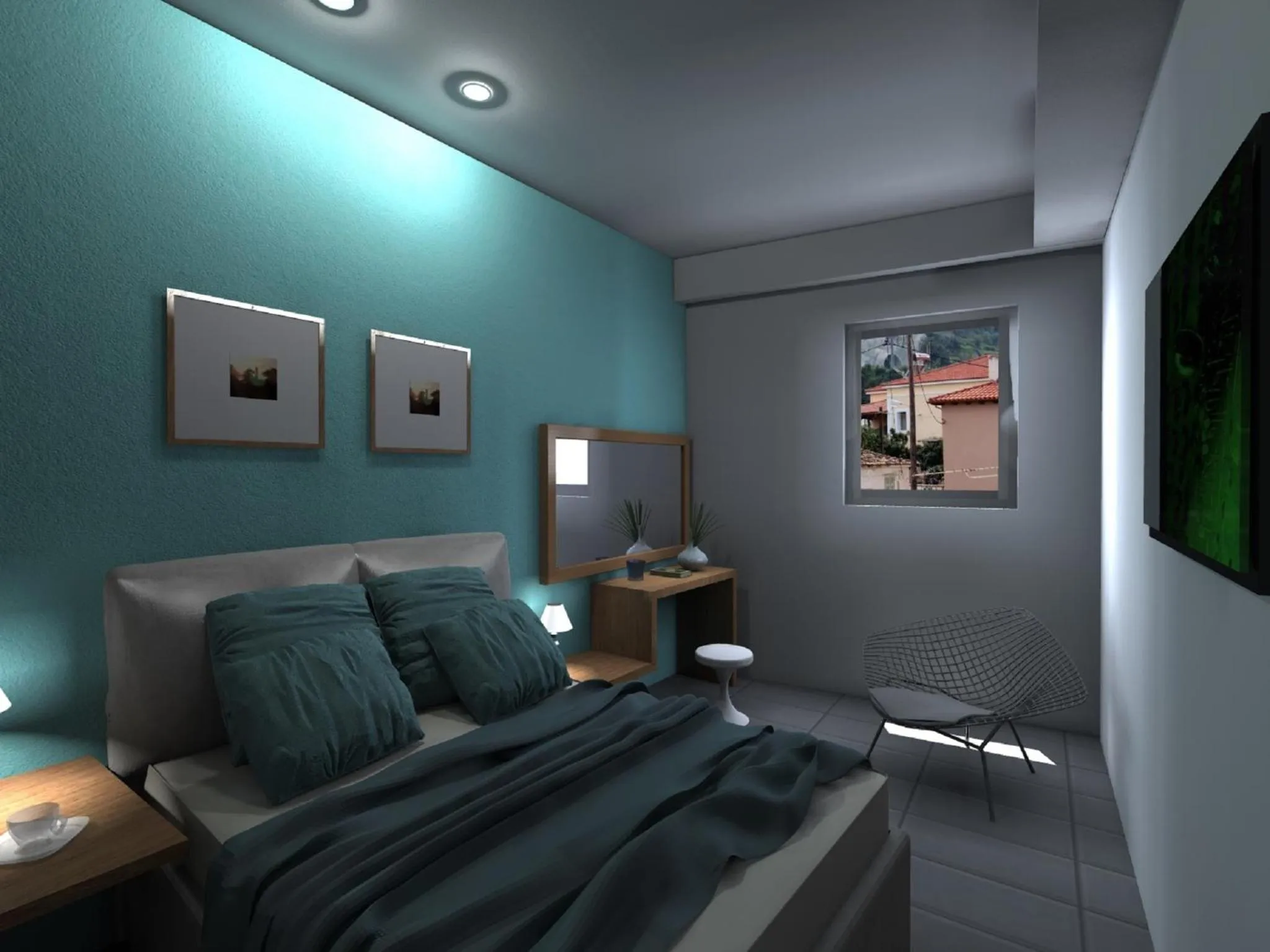 Bed in Derveni Luxury Apartments