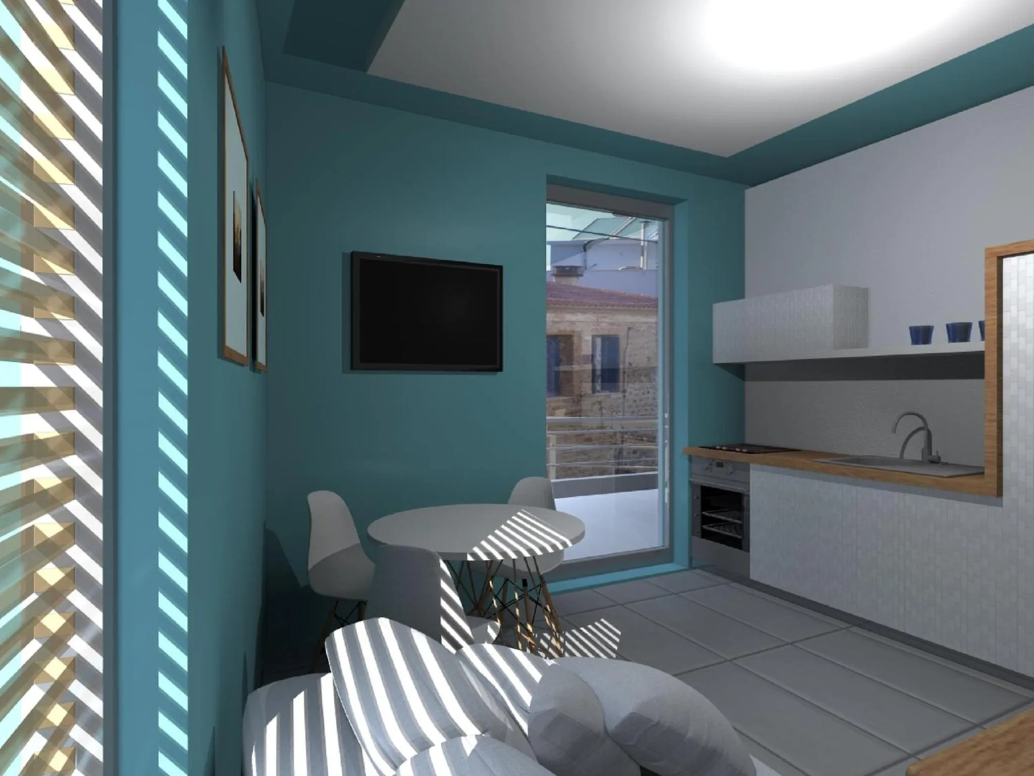 Kitchen or kitchenette in Derveni Luxury Apartments