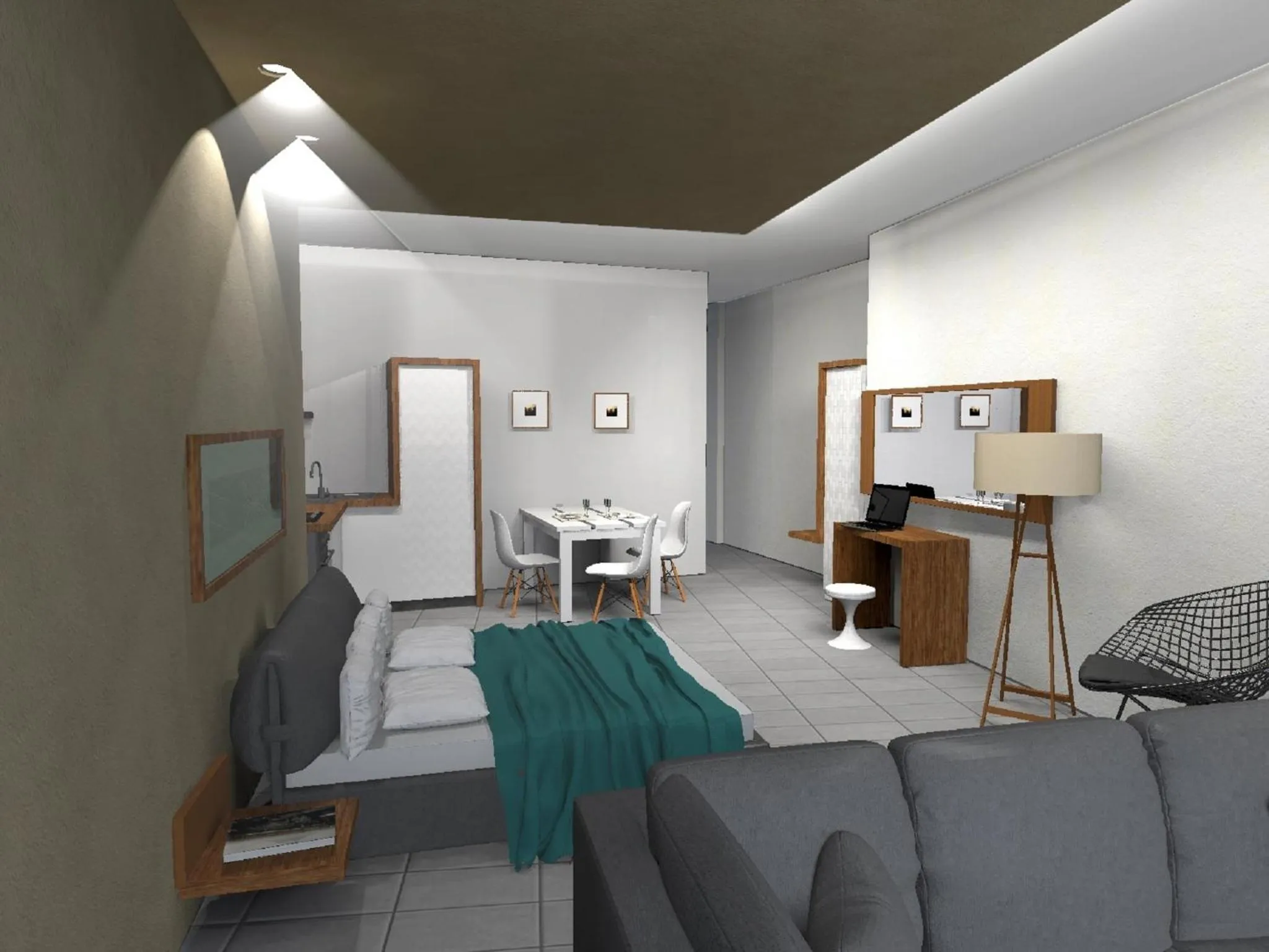 Bed in Derveni Luxury Apartments