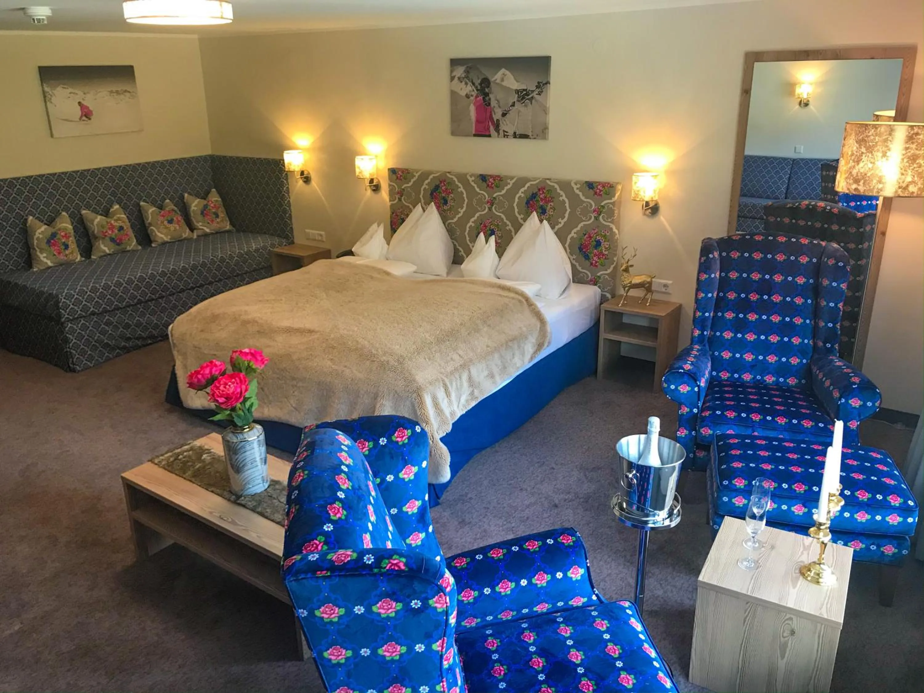 Bed in Andi's Skihotel