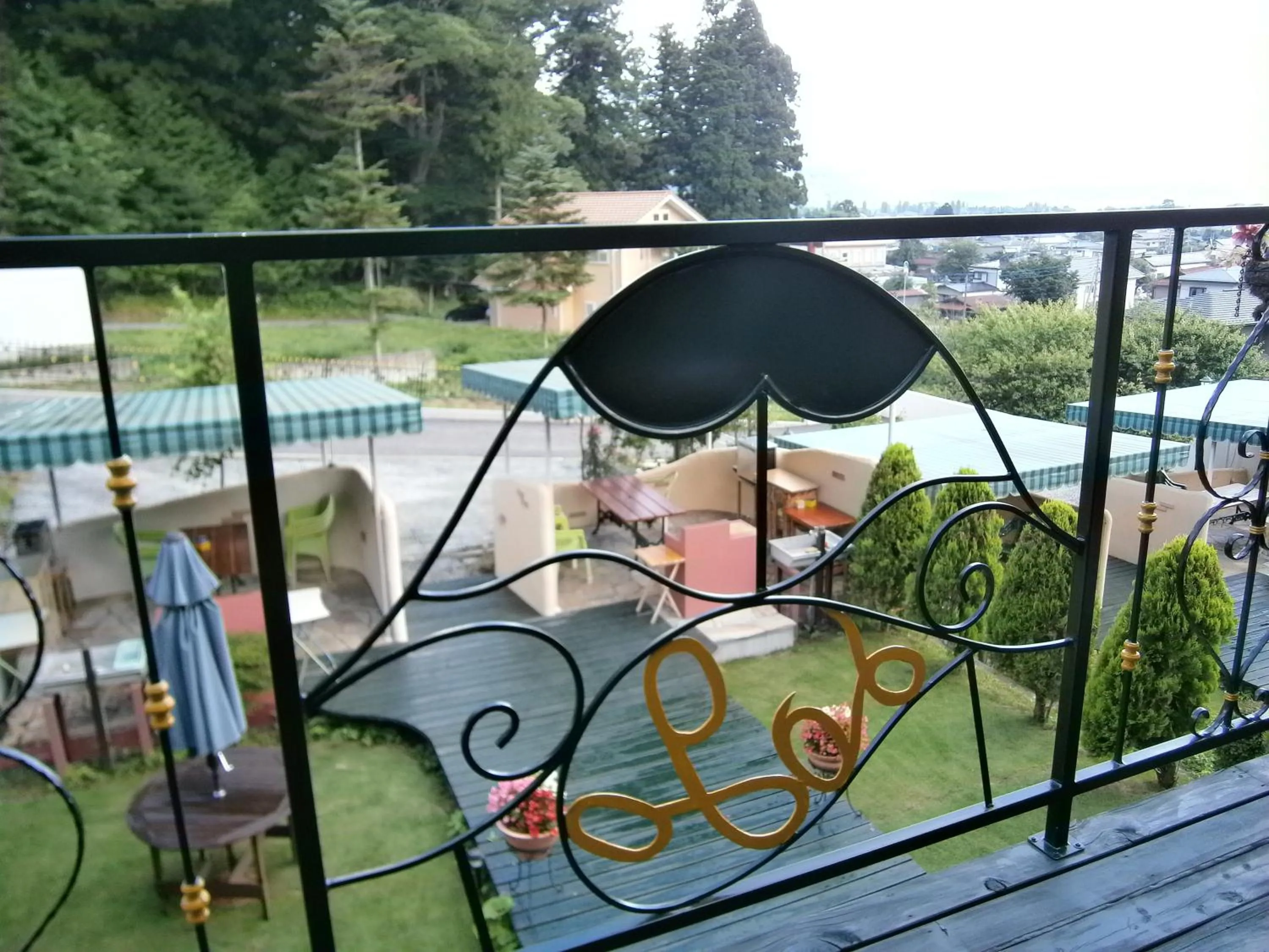 Garden view in La Posada