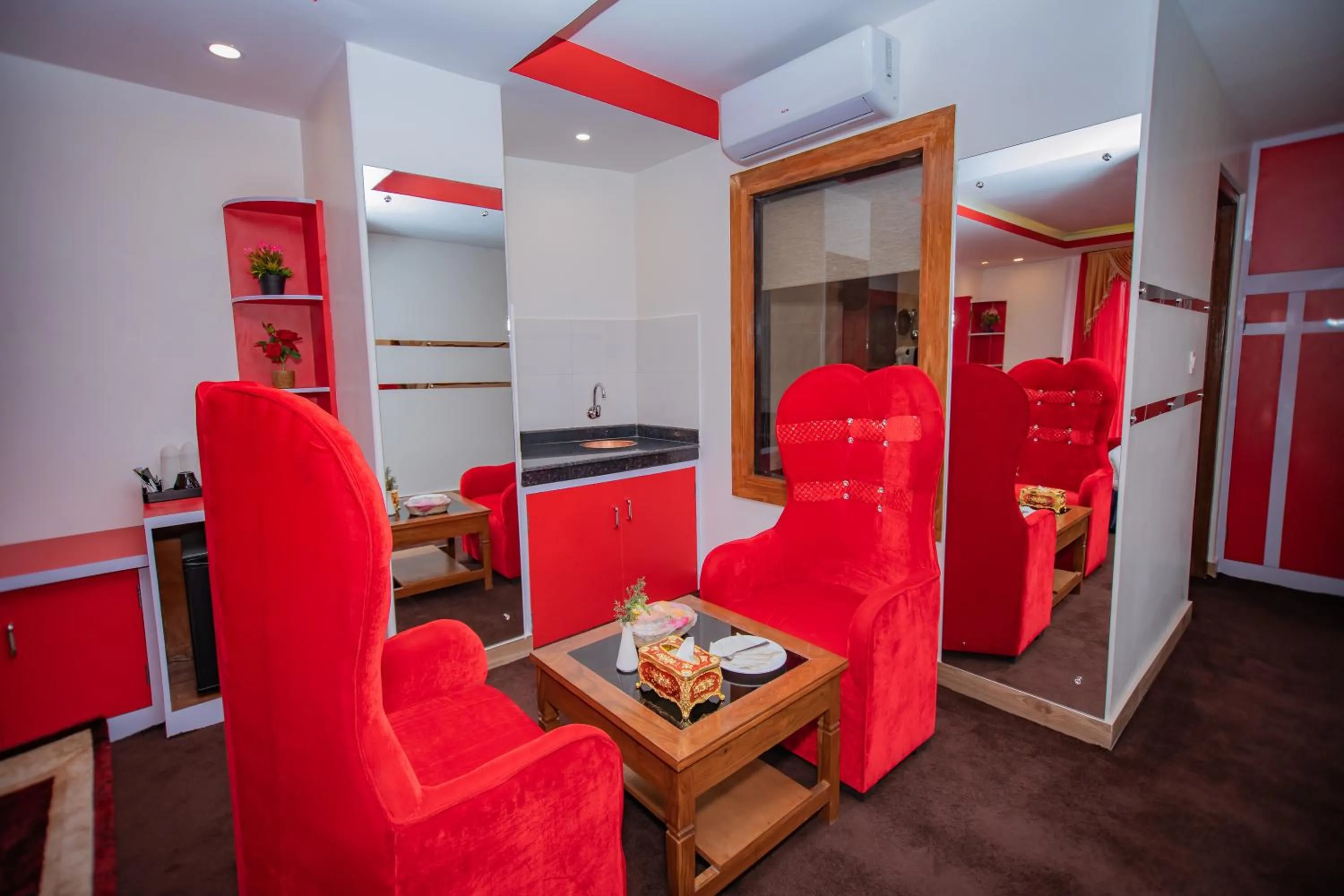 Seating area in Hotel Pokhara Village & SPA