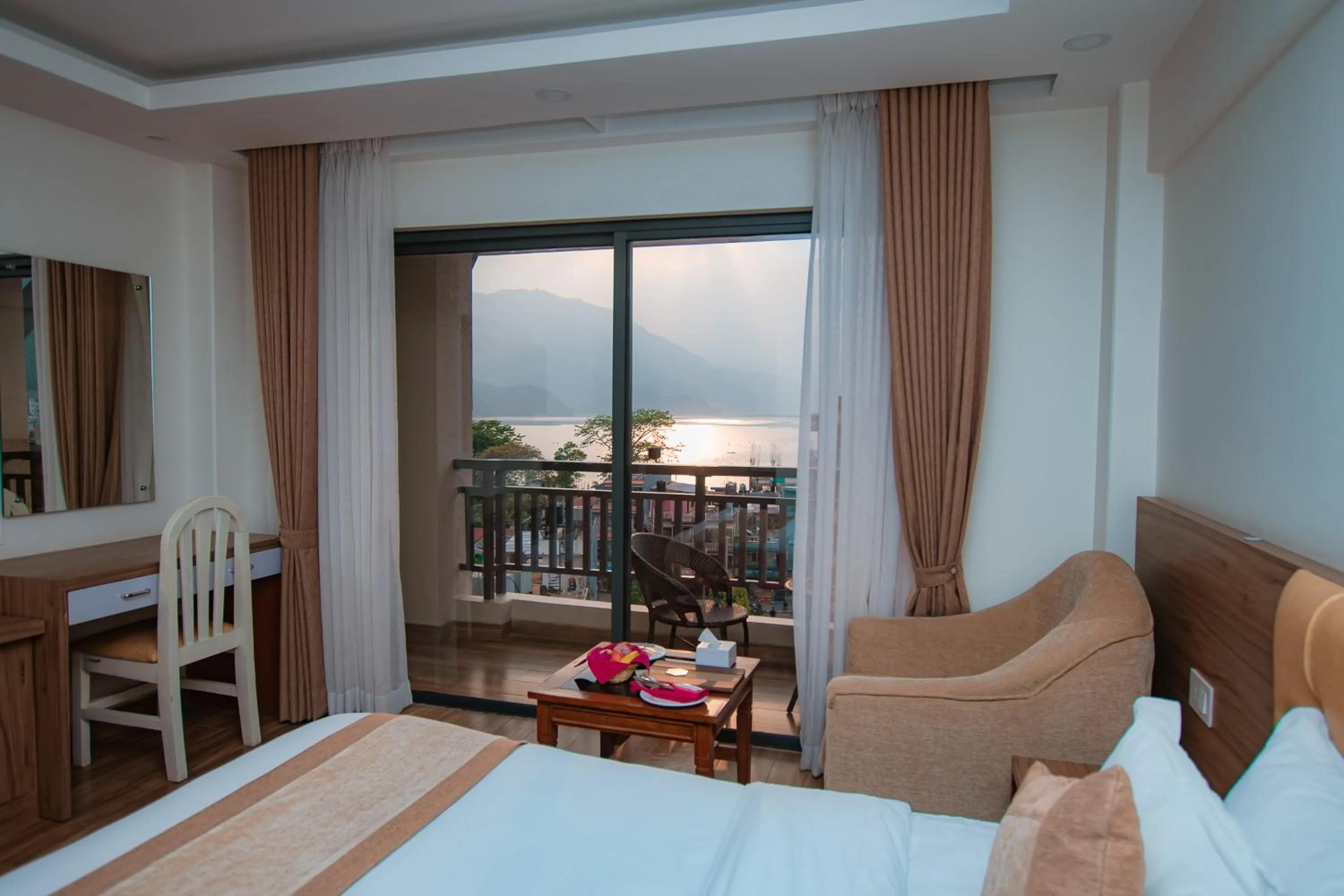 Bedroom, Bed in Hotel Pokhara Village & SPA