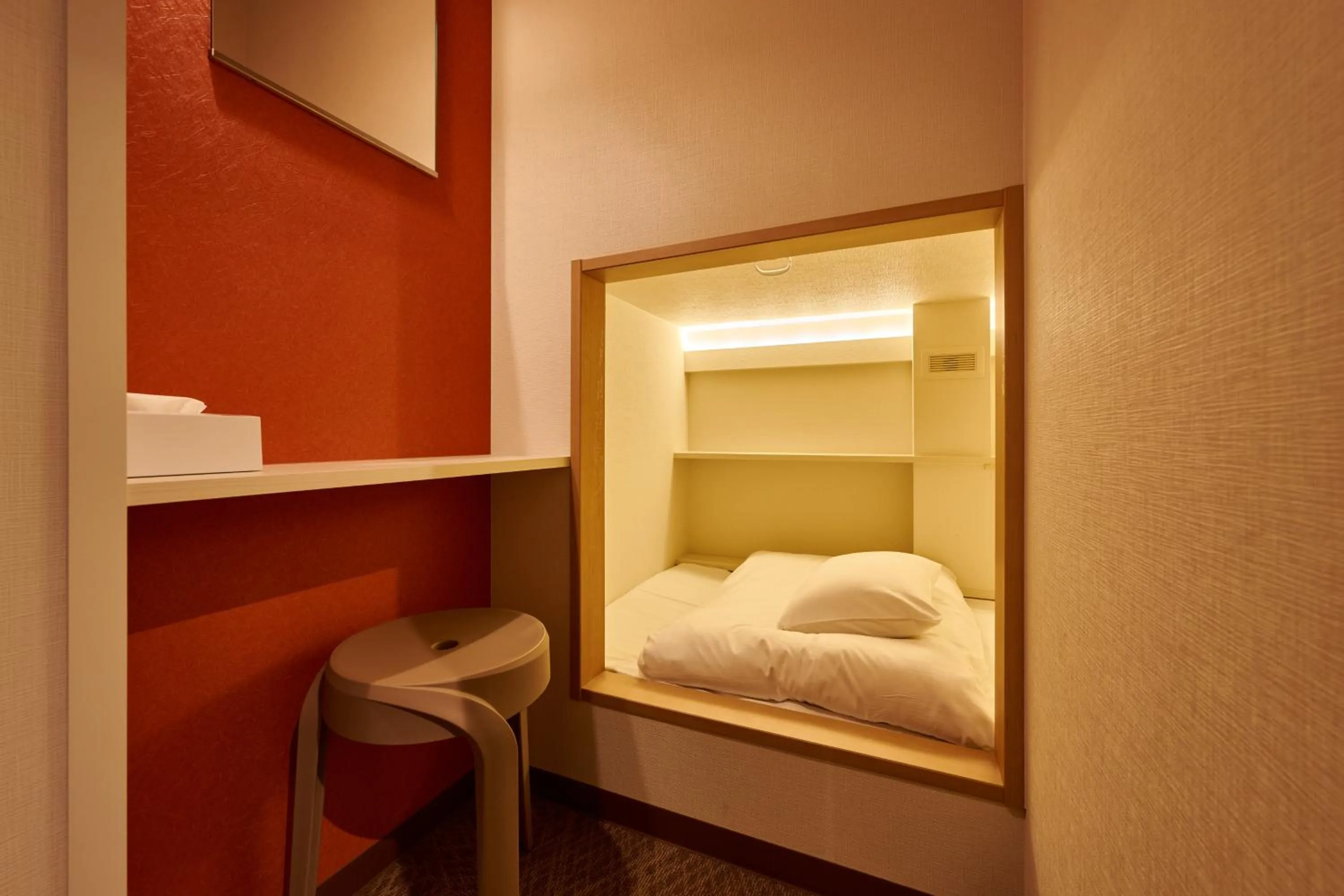 Photo of the whole room, Bed in CAPSULE HOTEL CONTINUE NijojoKita