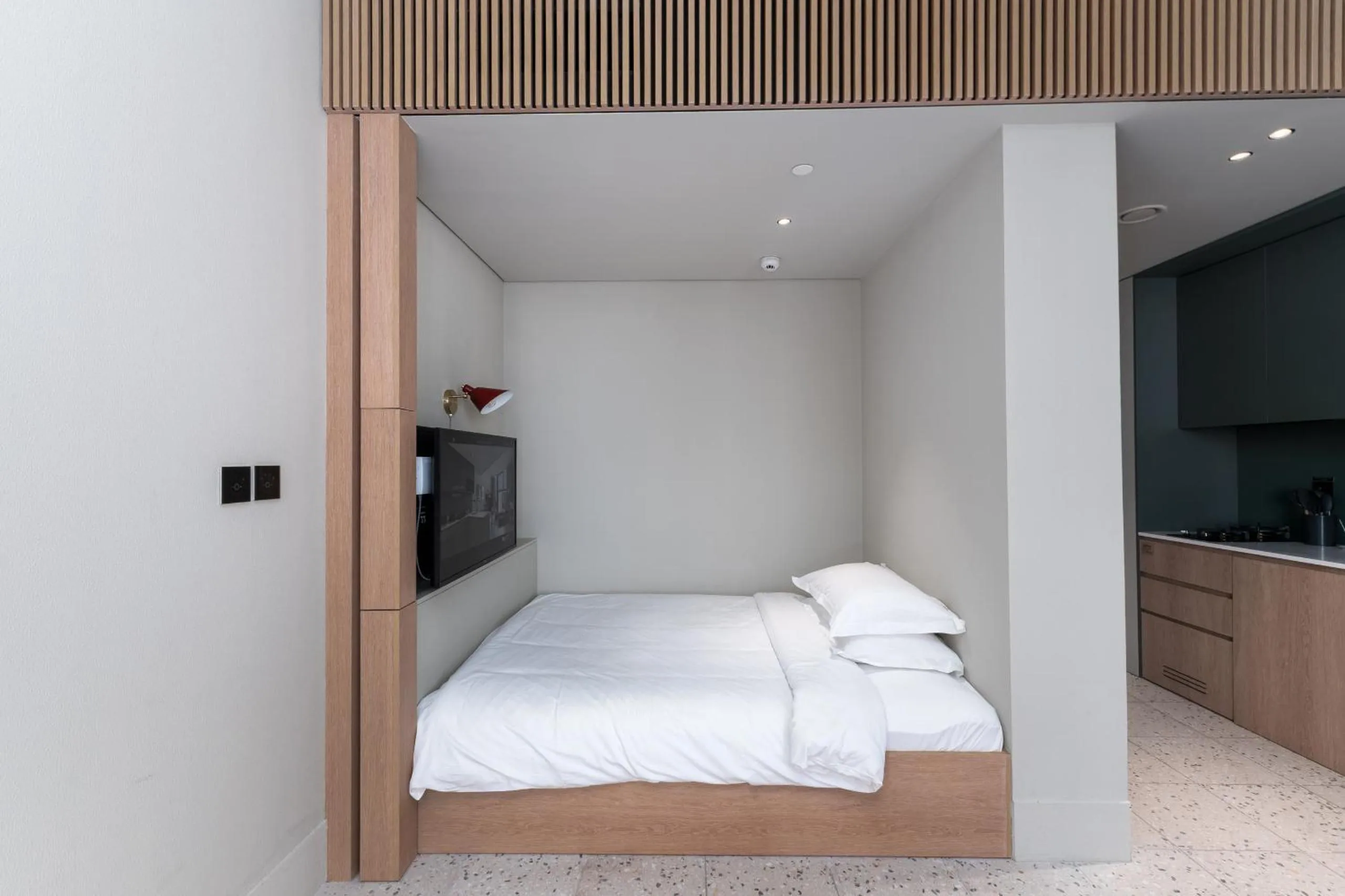 Bed in Upside Living, Business Bay Dubai - Mint Stay