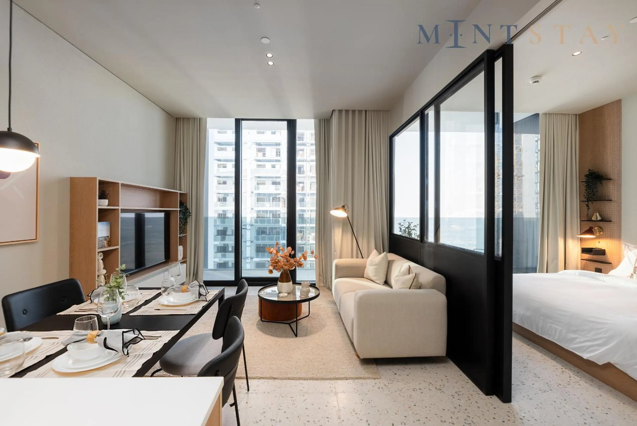 Bed in Upside Living, Business Bay Dubai - Mint Stay