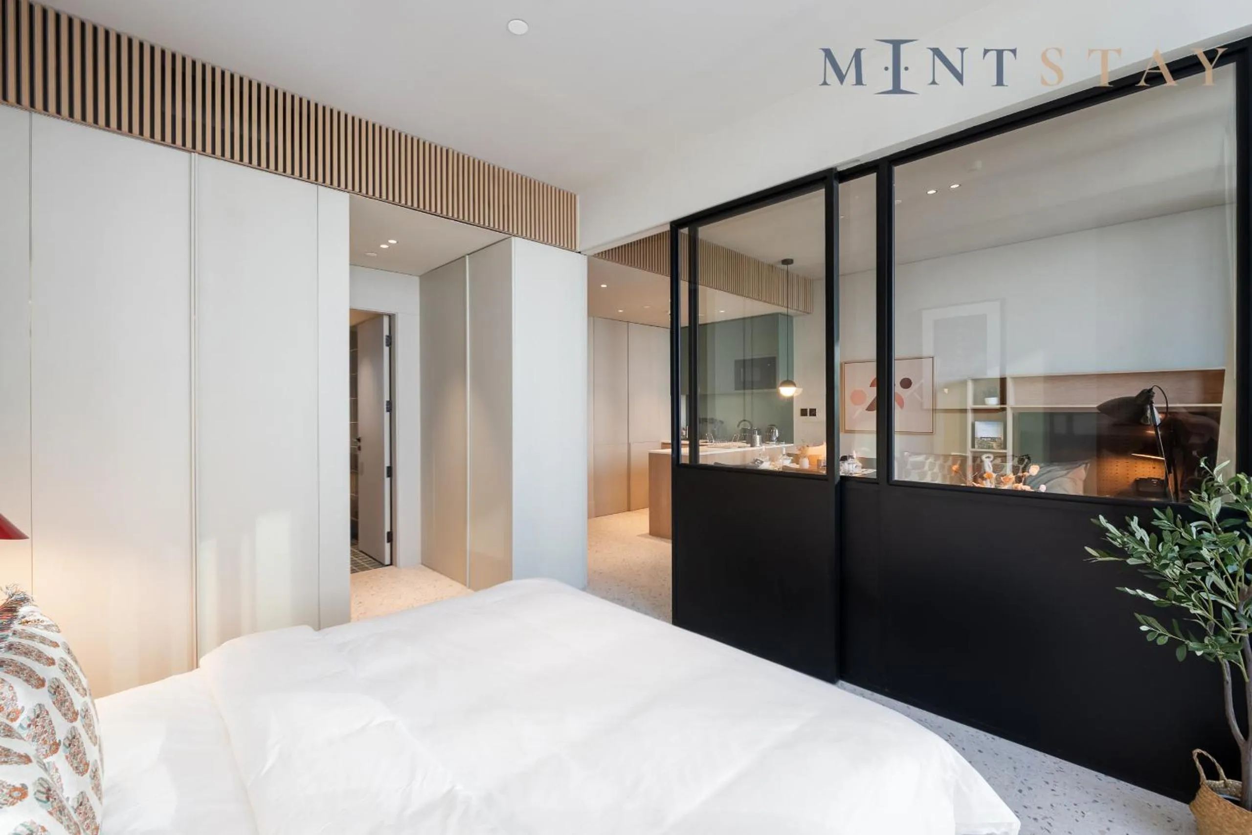 Bed in Upside Living, Business Bay Dubai - Mint Stay