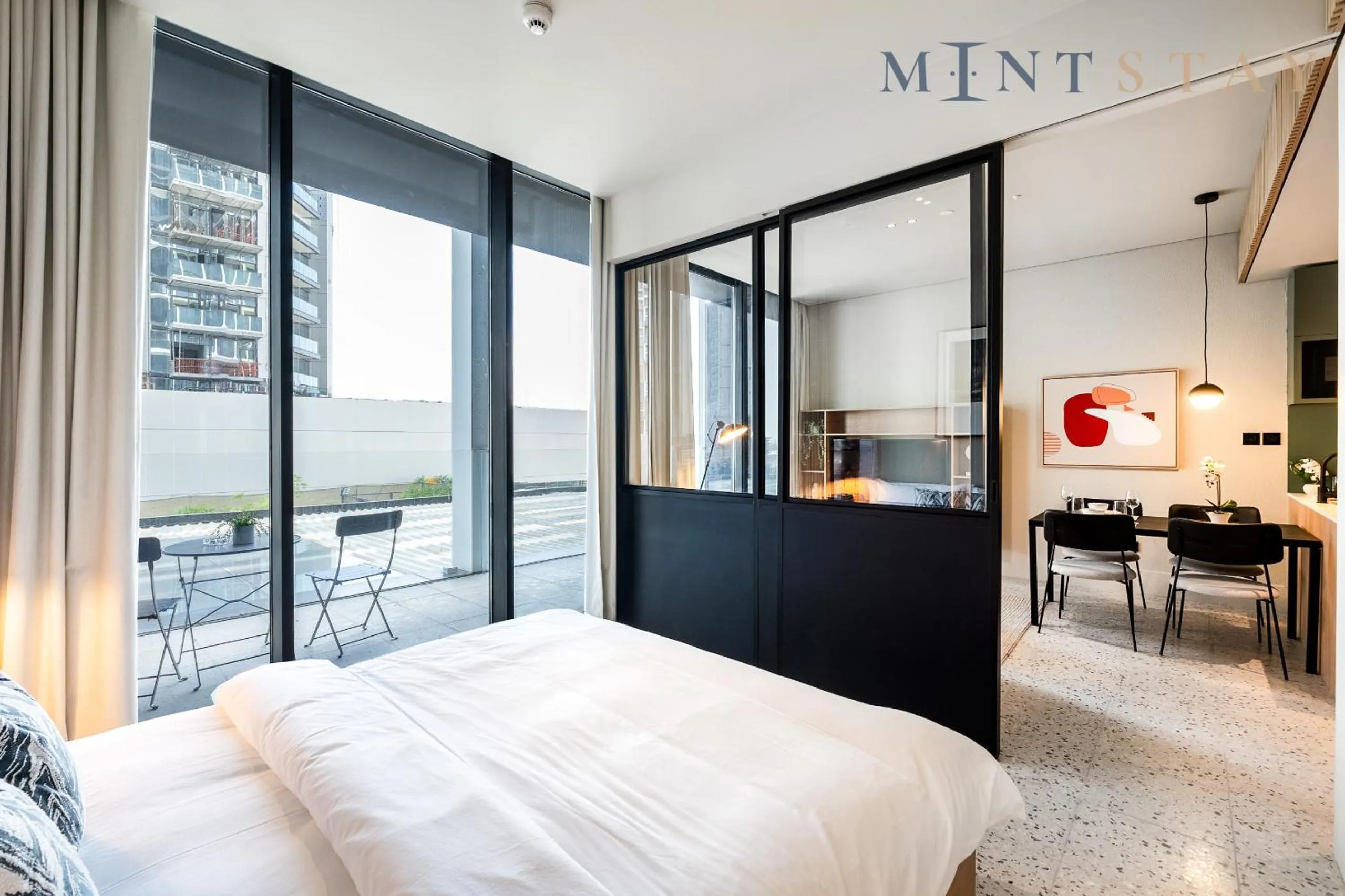 Bed in Upside Living, Business Bay Dubai - Mint Stay