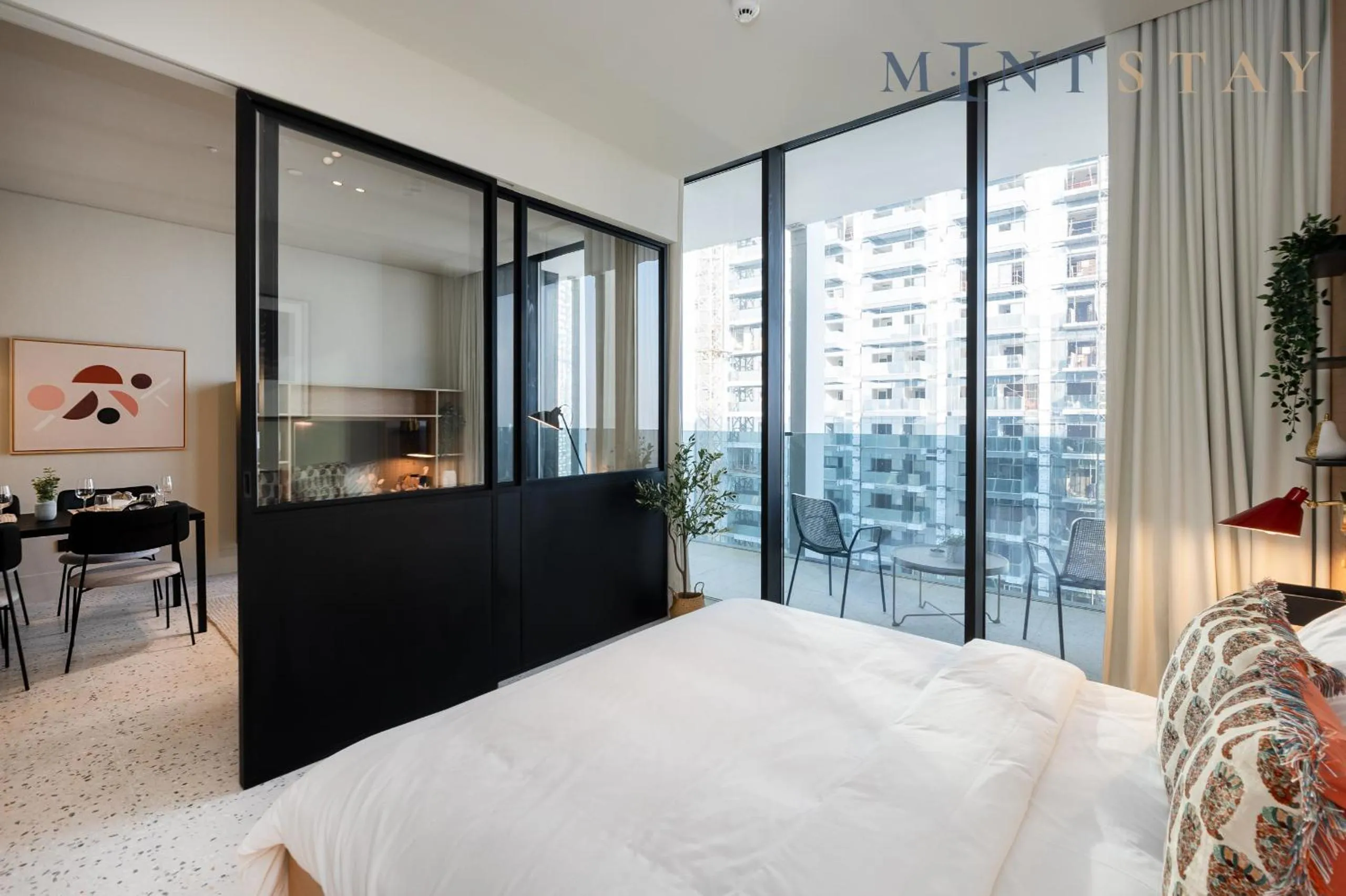 Bed in Upside Living, Business Bay Dubai - Mint Stay