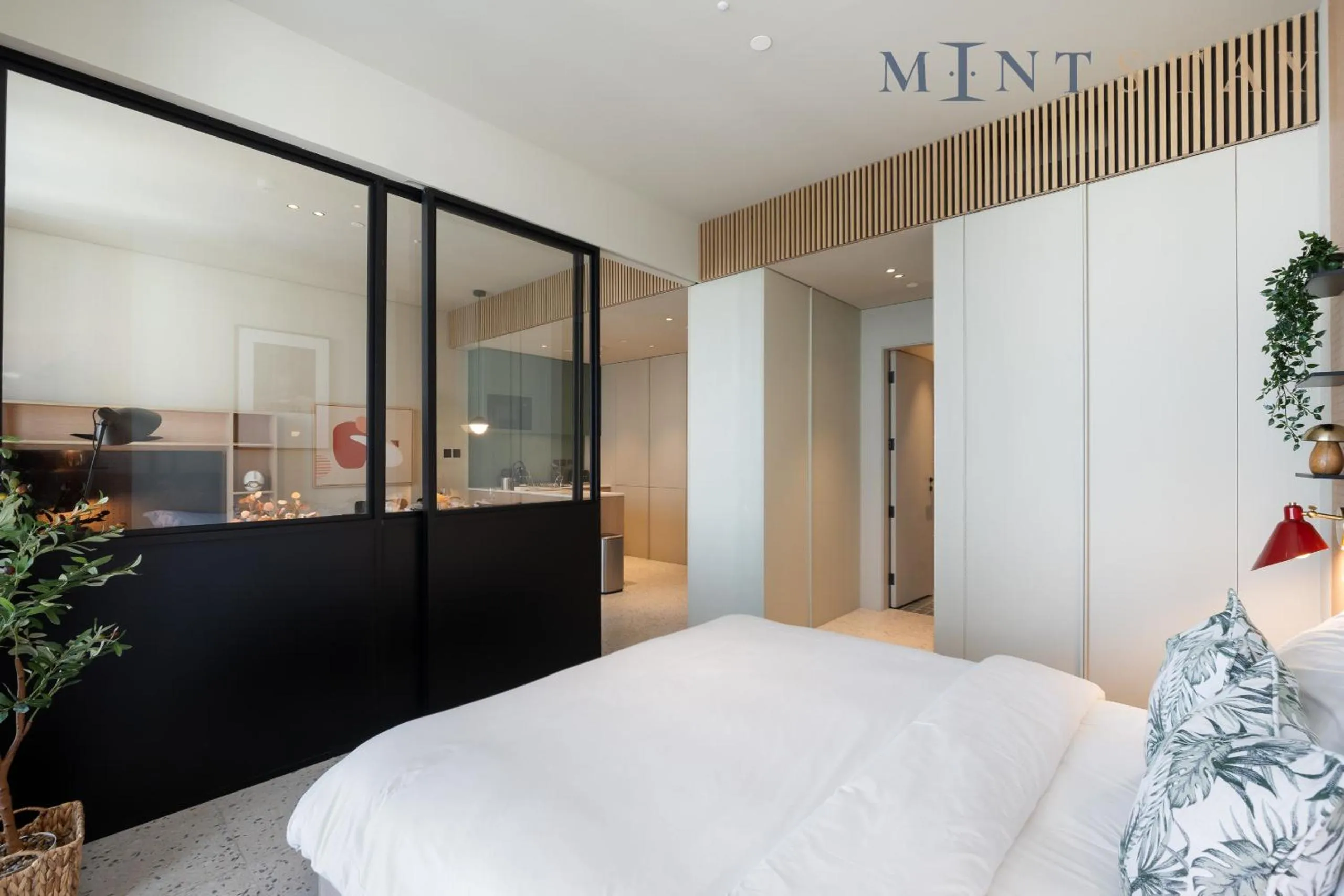 Bed in Upside Living, Business Bay Dubai - Mint Stay
