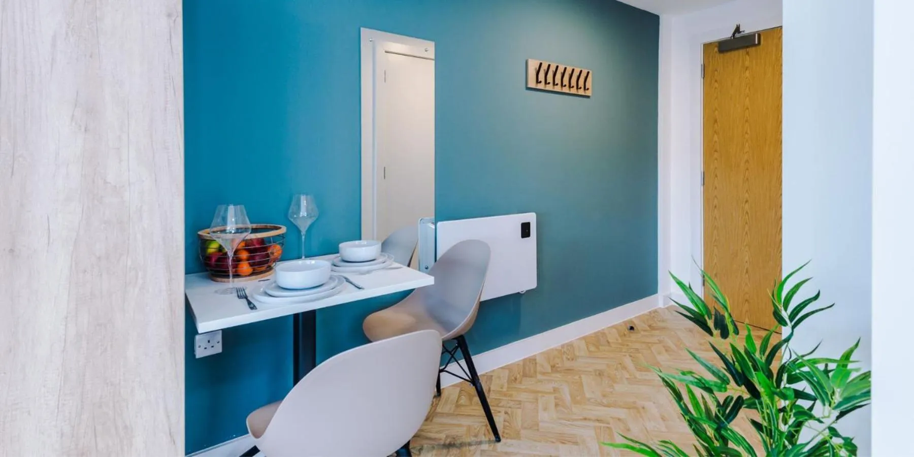 Dining area in City Studios, Preston