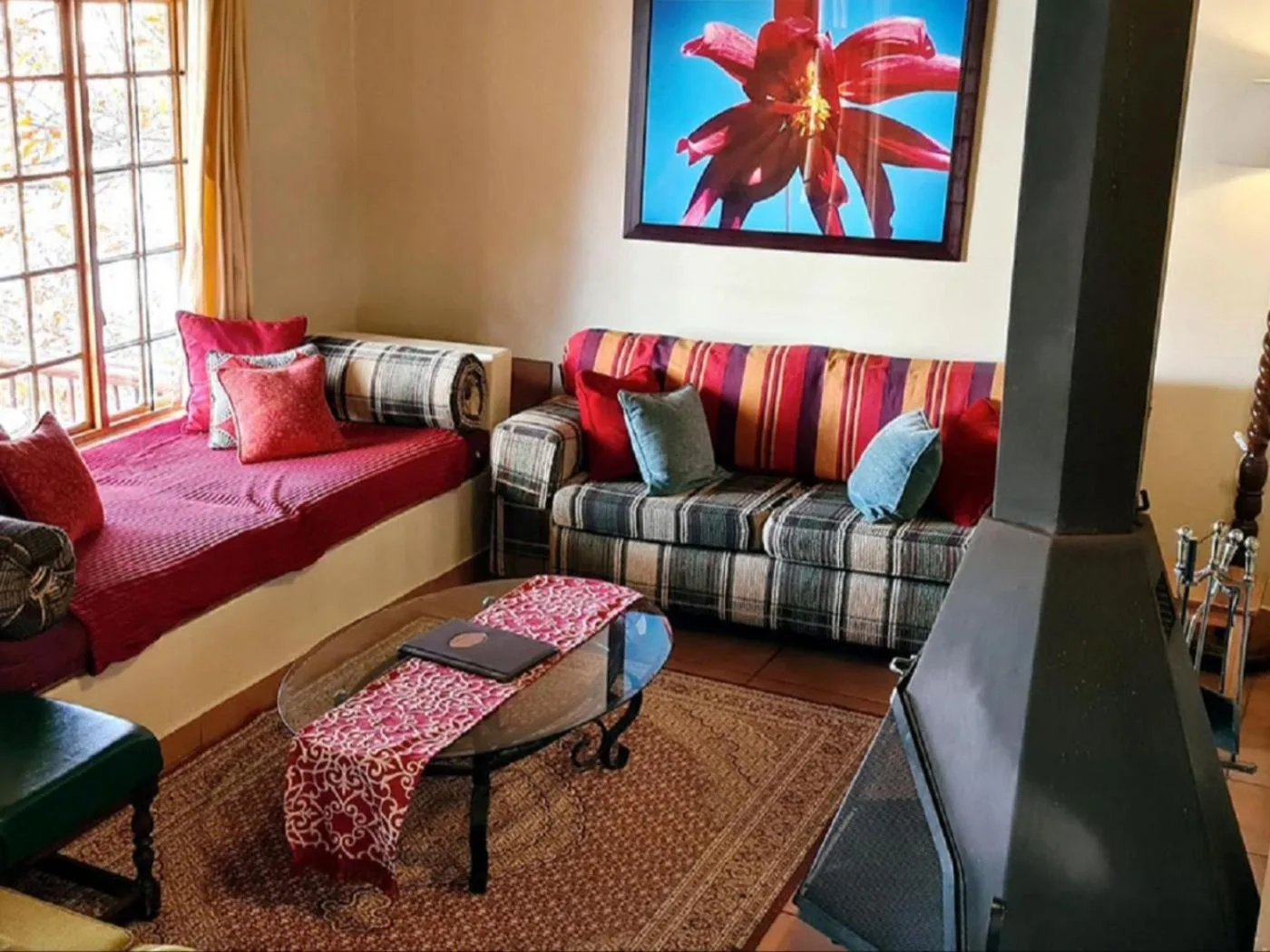 Seating area in Lake Naverone Holiday Cottages